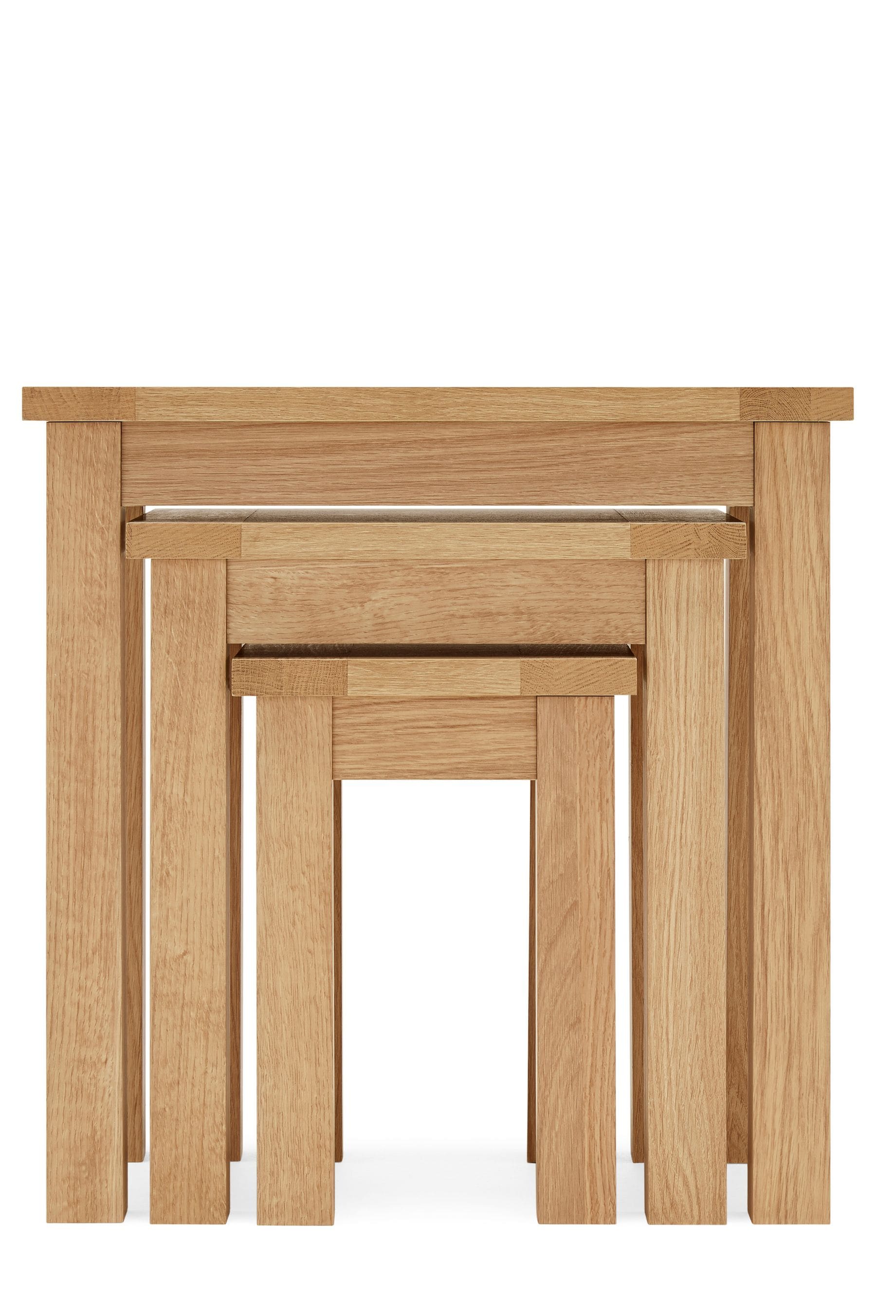 Buy Natural Malvern Oak Effect Rectangle Set of 3 Nest of Tables from