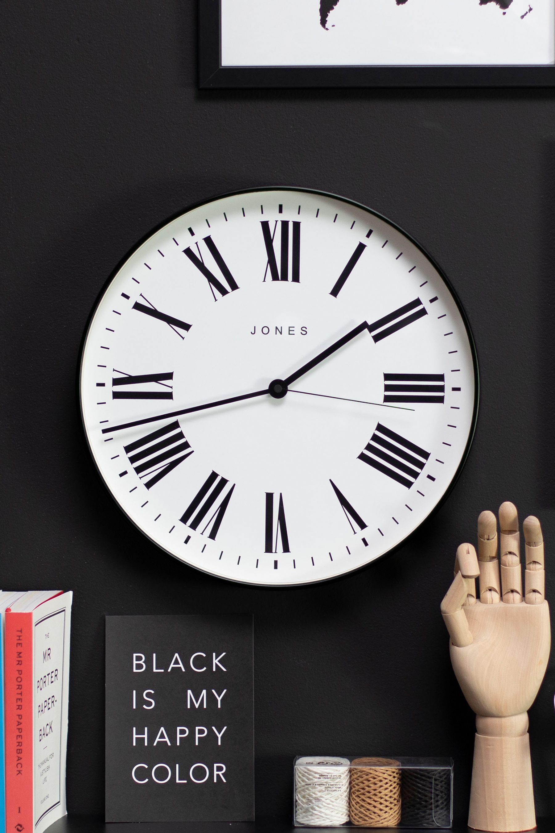 Buy Jones Clocks Black Magazine Black Wall Clock from the Next UK