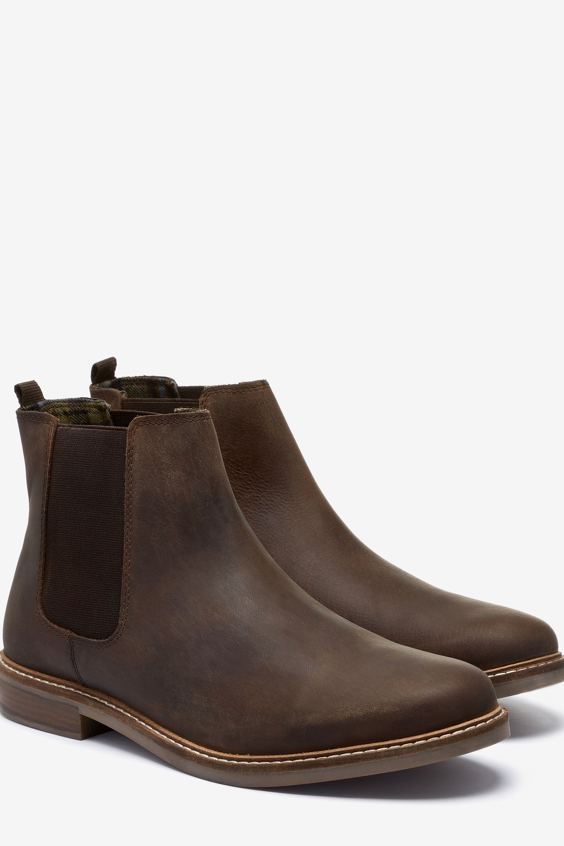 Buy Brown Waxy Finish Leather Chelsea Boots from the Next UK online shop