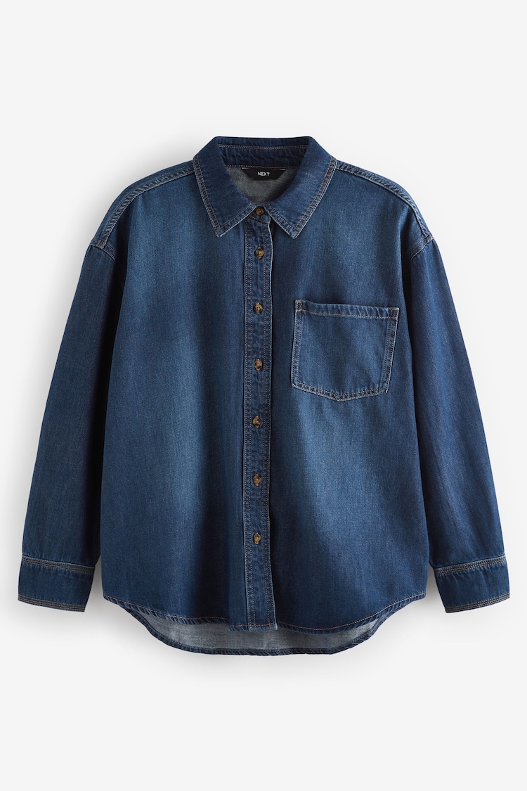 Mid Blue Relaxed Denim Shirt - Image 1 of 1