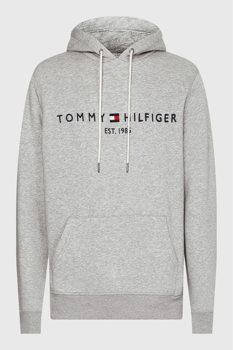 Tommy Hilfiger Grey Tommy Hilfiger Green Logo Hoodie - Image 1 of 1
