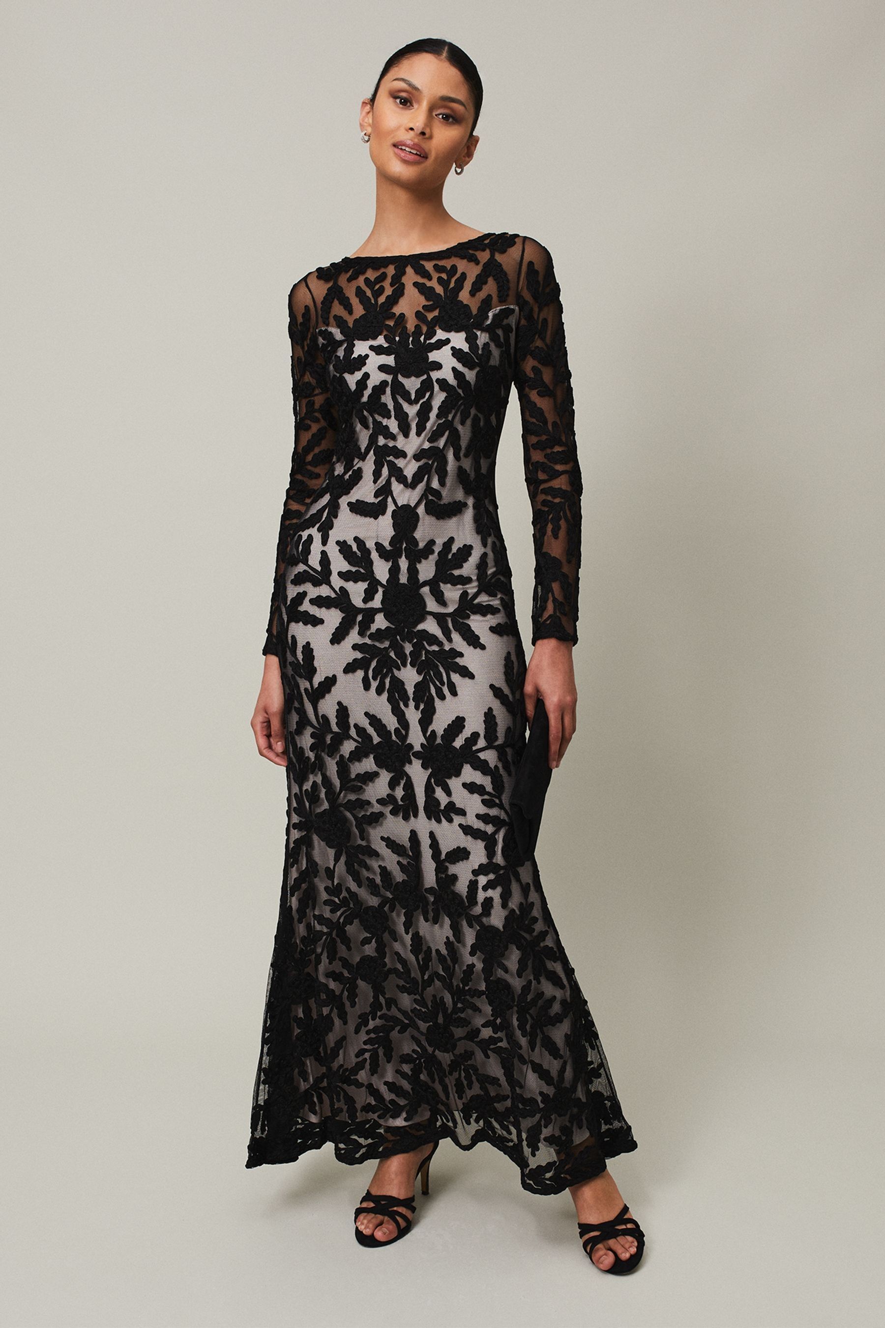 Buy Phase Eight Black Tapework Hermione Maxi Dress from the Next UK ...