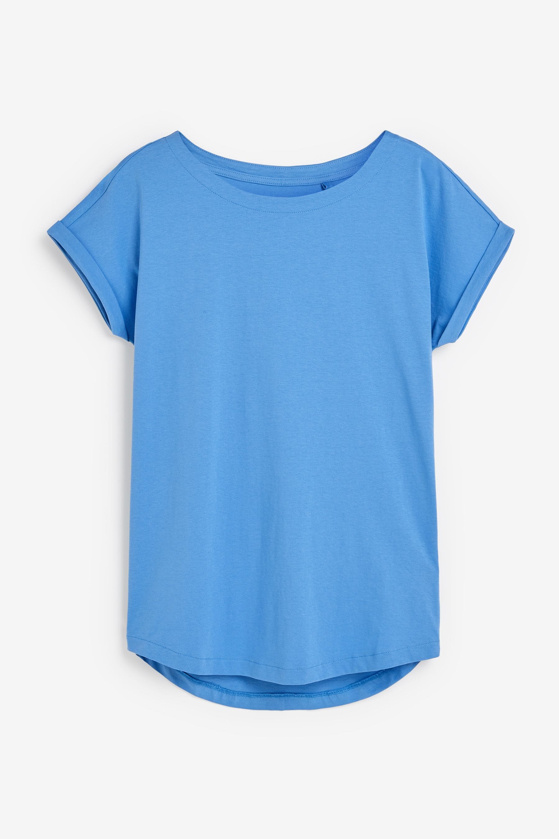 Buy Pale Blue Round Neck Cap Sleeve T-Shirt from the Next UK online shop