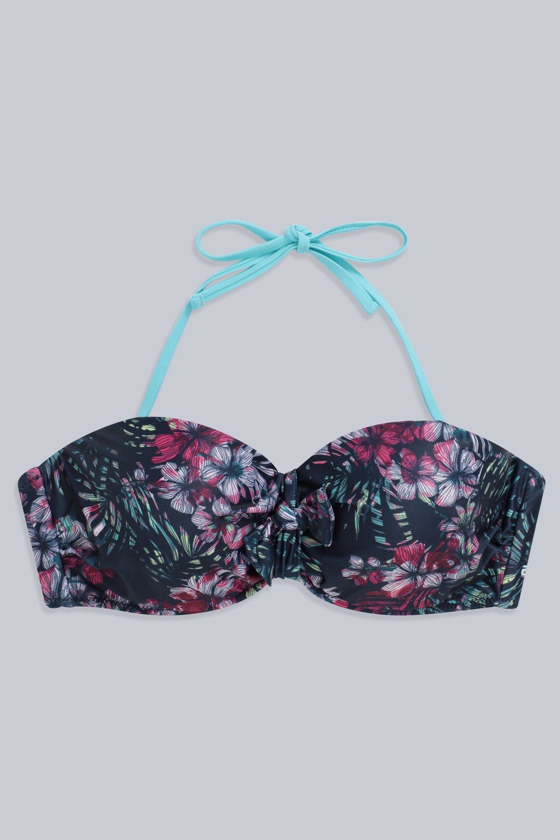Buy Animal Womens Blue Docks Printed Tie Front Bikini Top from the Next