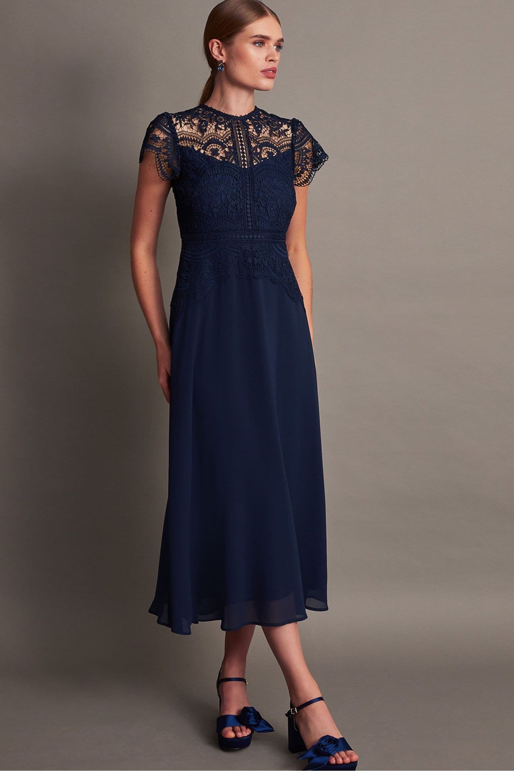 Buy Monsoon Blue Monica Lace Midi Dress from the Next UK online shop