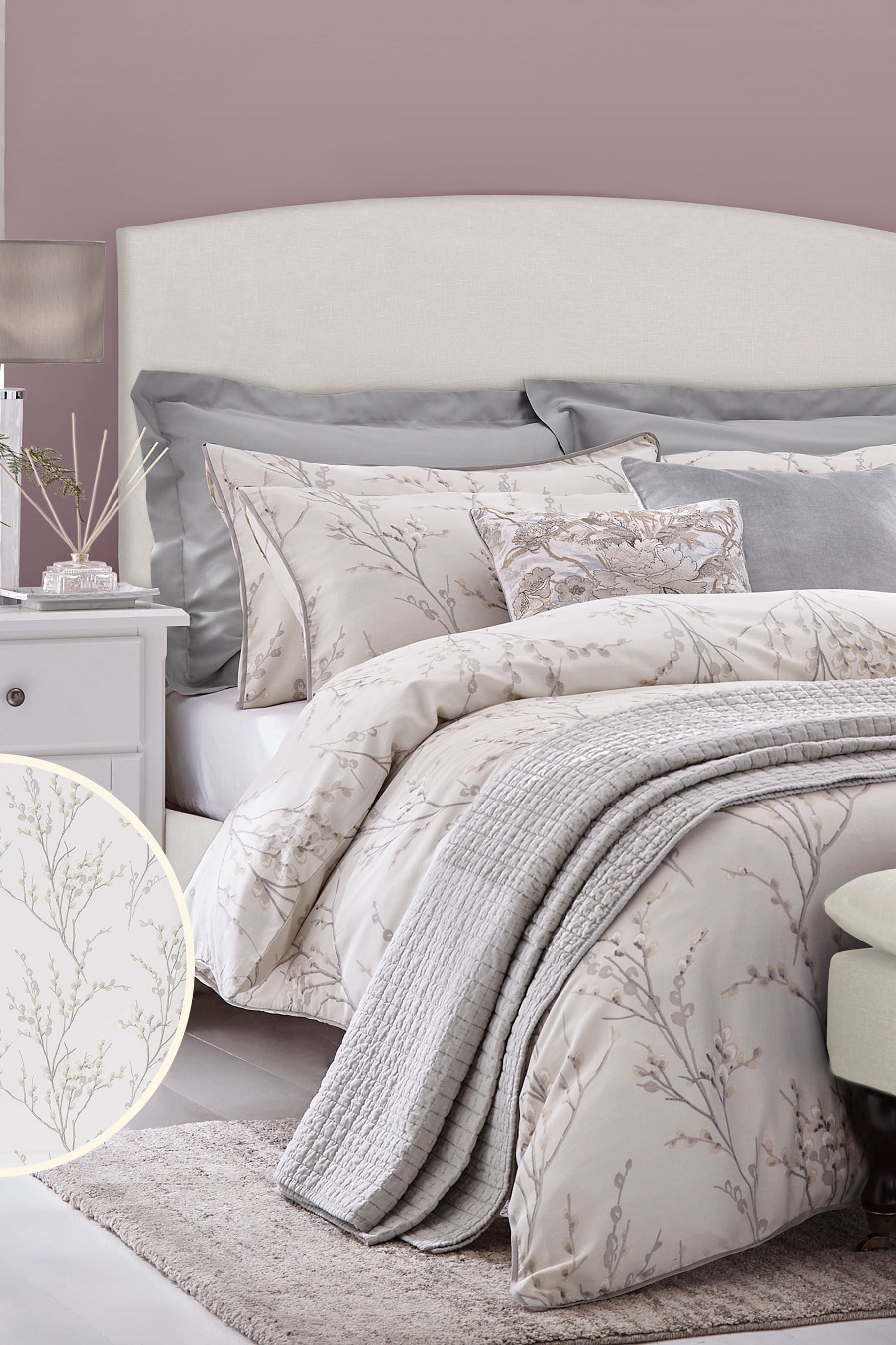 Ein Wende-Kissenbezug In Laura Ashley Pussy Willow Seaspray Blau Schlafzimmer Lounge Sofa Stuhl Geburtstag Geschenk Pussywillow Baum