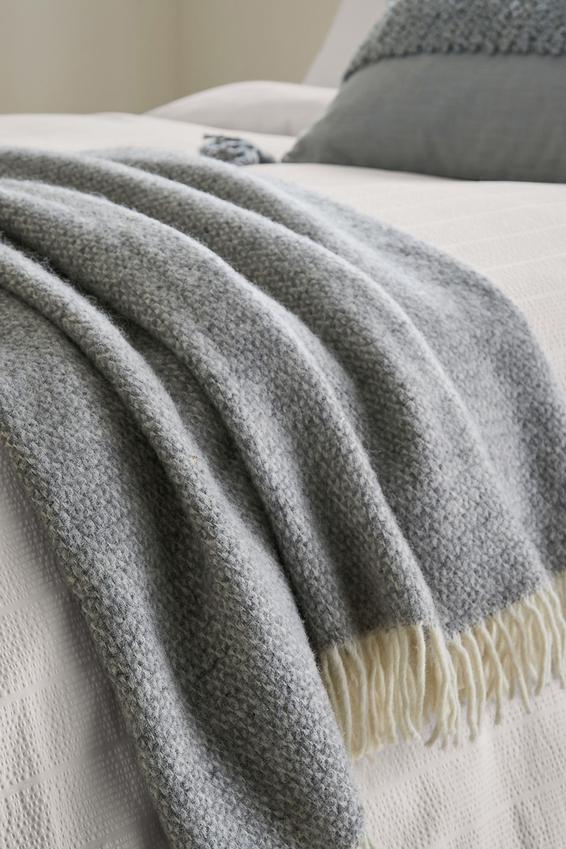 Buy Bedeck of Belfast Grey Kiri Wool Throw from the Next UK online shop