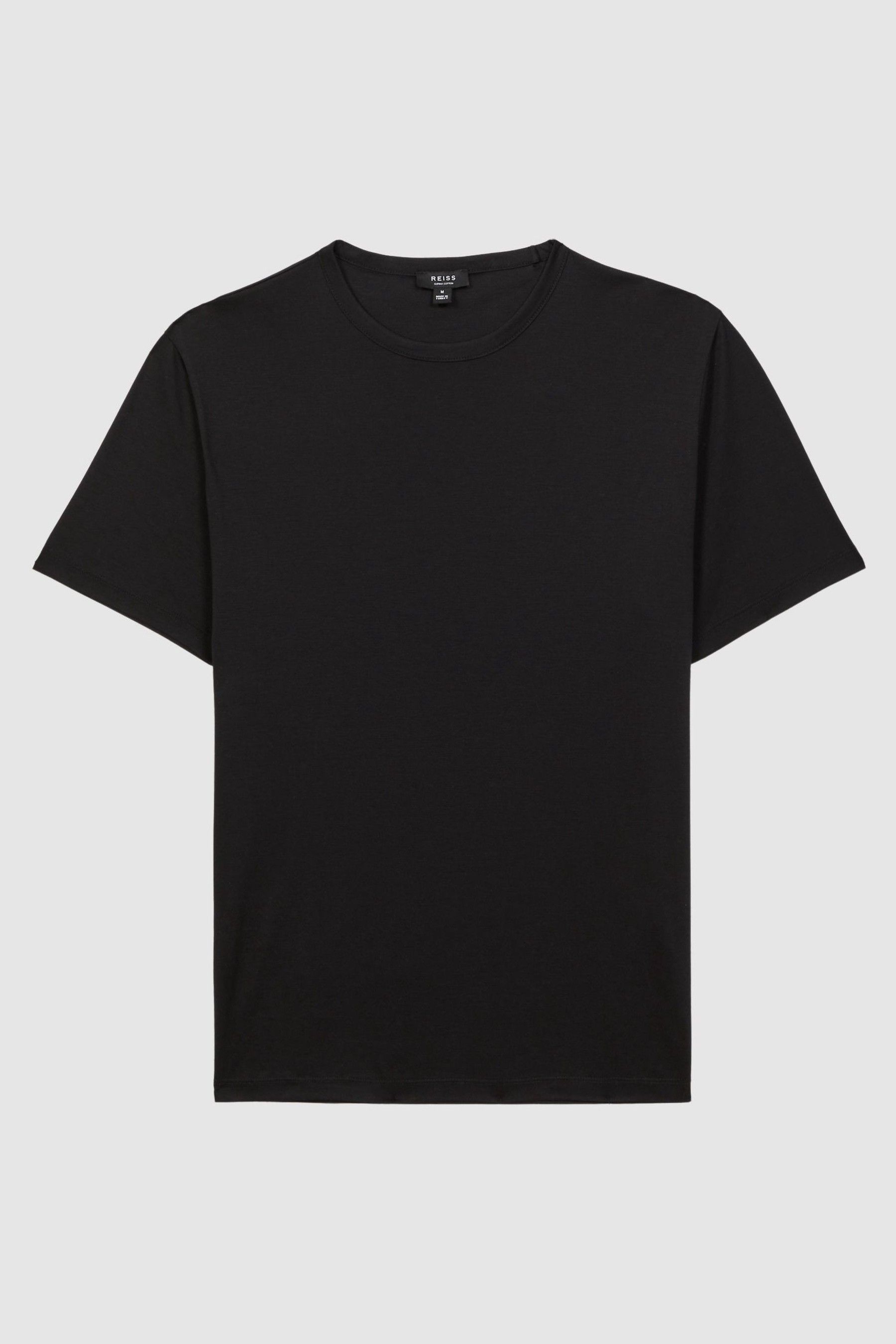 Buy Reiss Black Capri Cotton Crew Neck T-Shirt from the Next UK online shop
