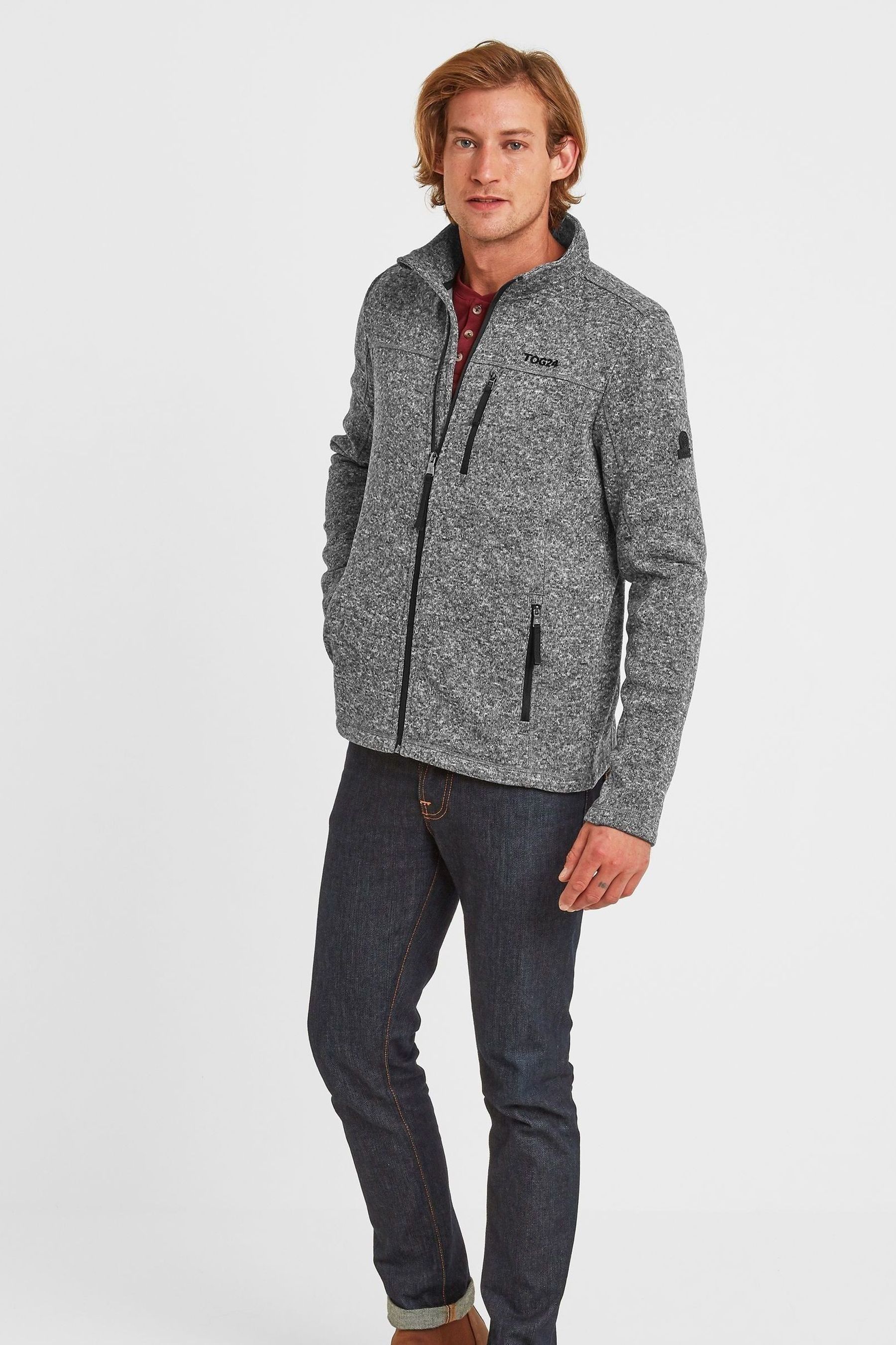 Buy Tog 24 Grey Sedman Knitlook Fleece Jacket from the Next UK online shop