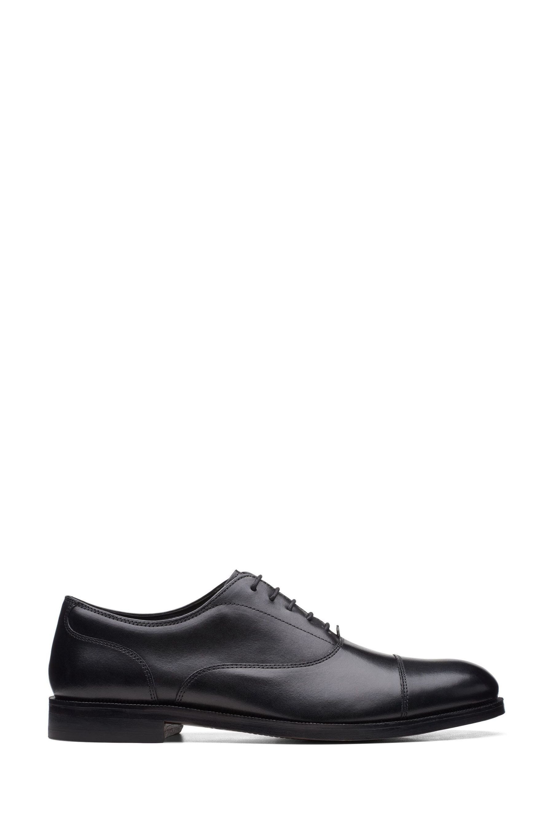 Buy Clarks Jet Black Leather Craftdean Cap Shoes from the Next UK ...