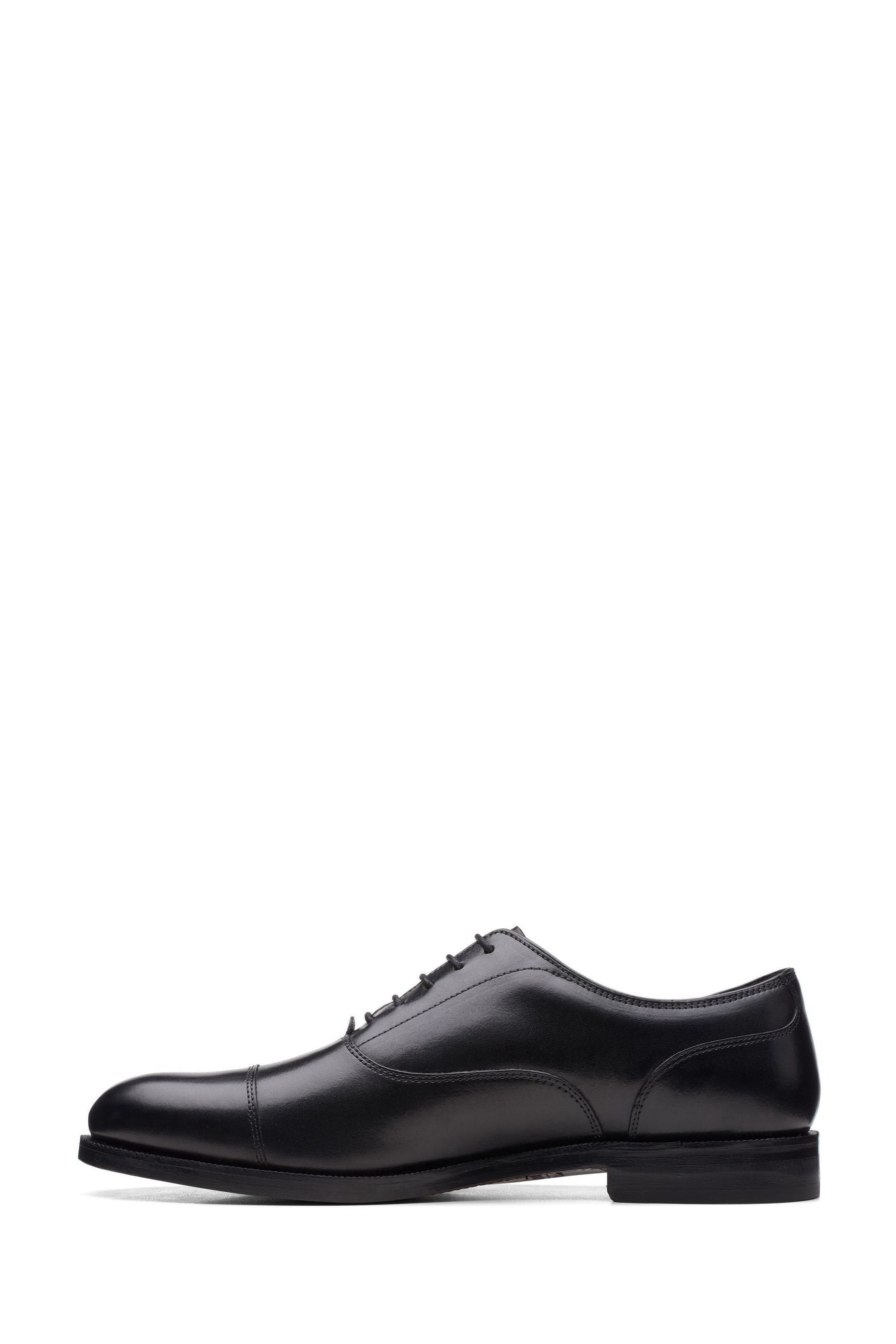 Buy Clarks Jet Black Leather Craftdean Cap Shoes from the Next UK ...