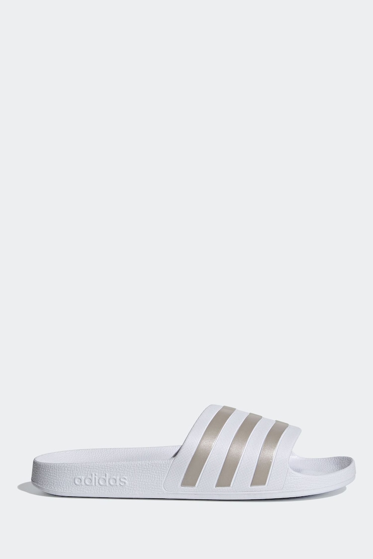 adidas White Sportswear Adilette Aqua Slides - Image 1 of 1