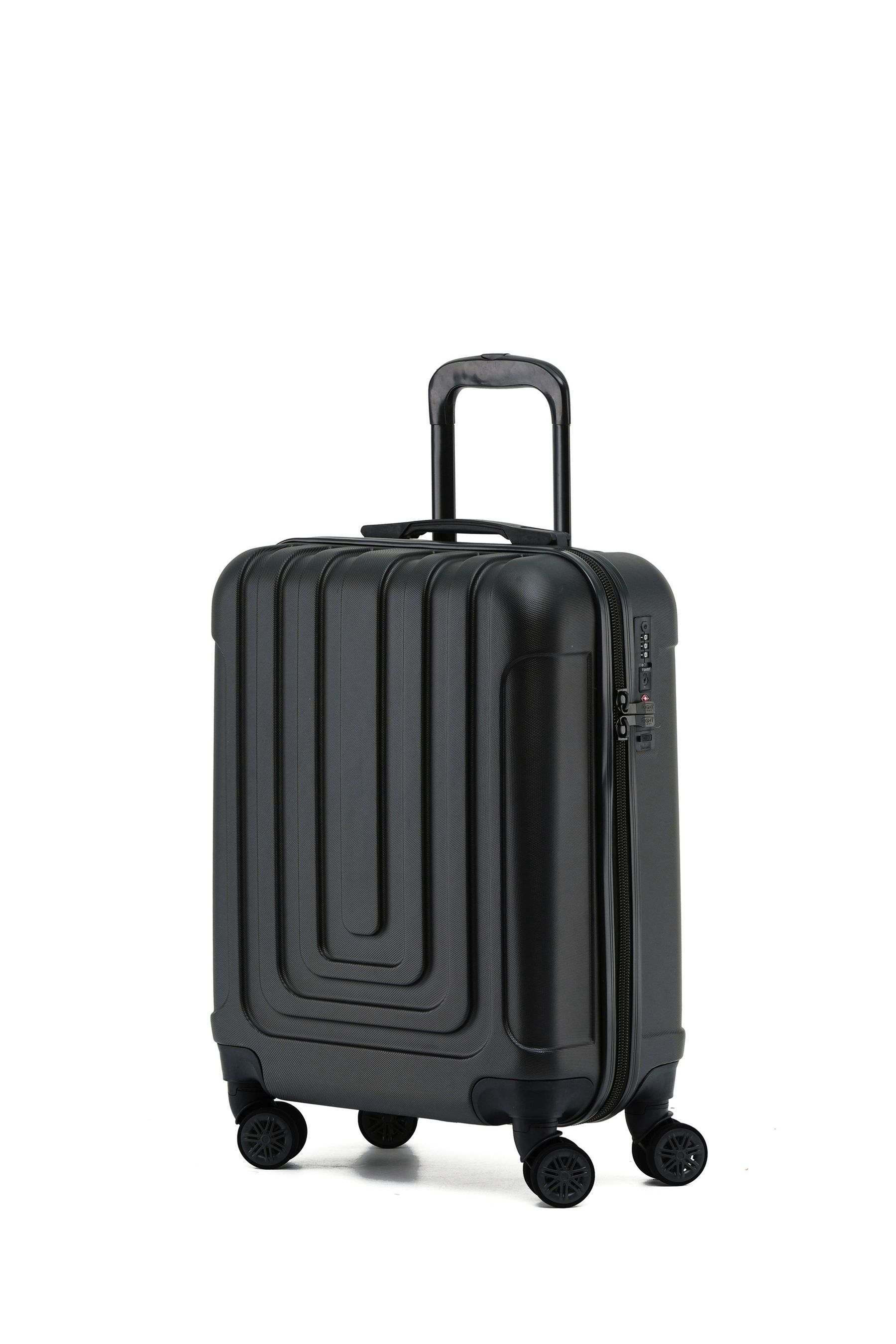 Buy Flight Knight 55x40x23cm Black 8 Wheel ABS Hard Case Cabin Carry On ...