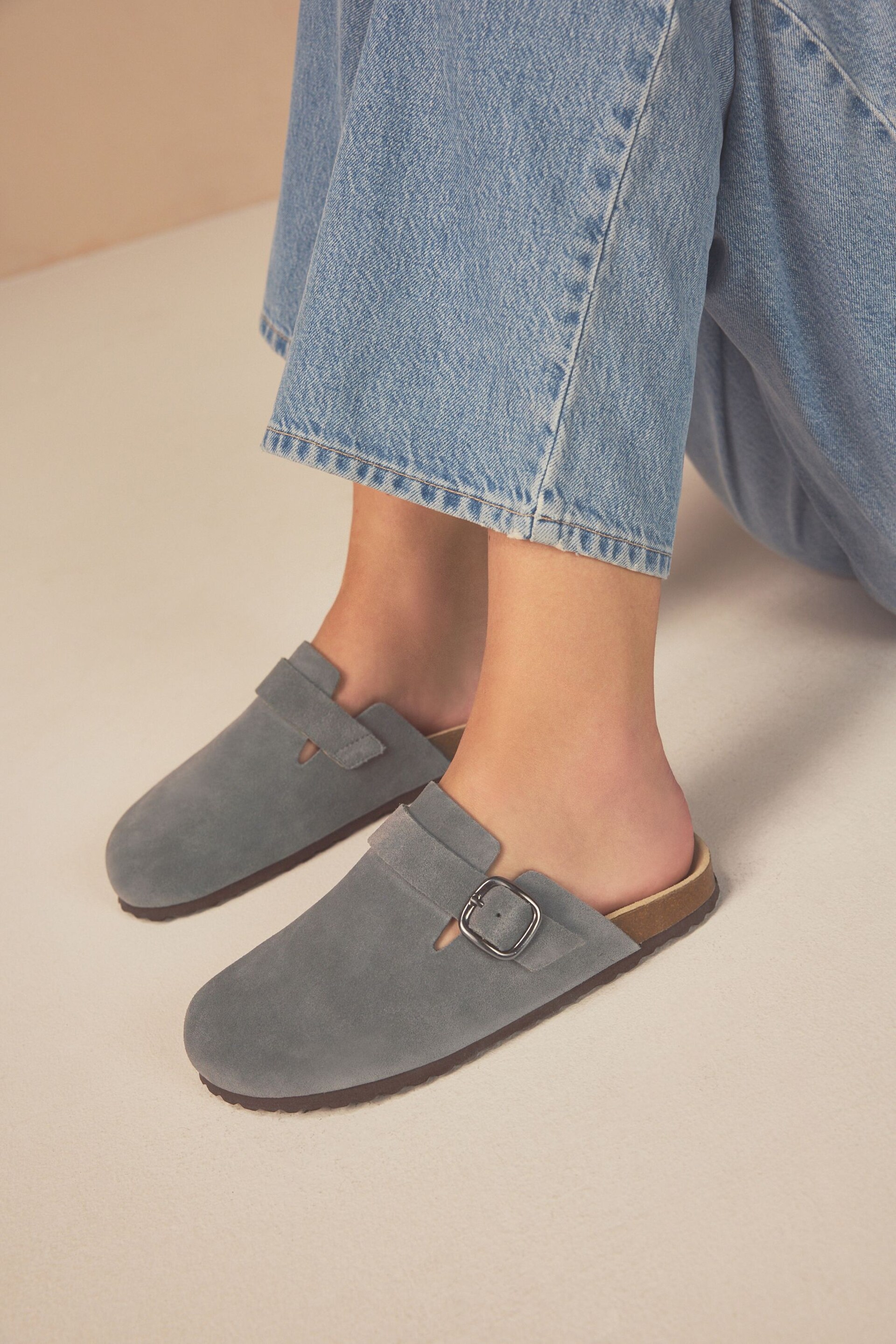 Blue Forever Comfort® Leather Footbed Clogs - Image 1 of 1