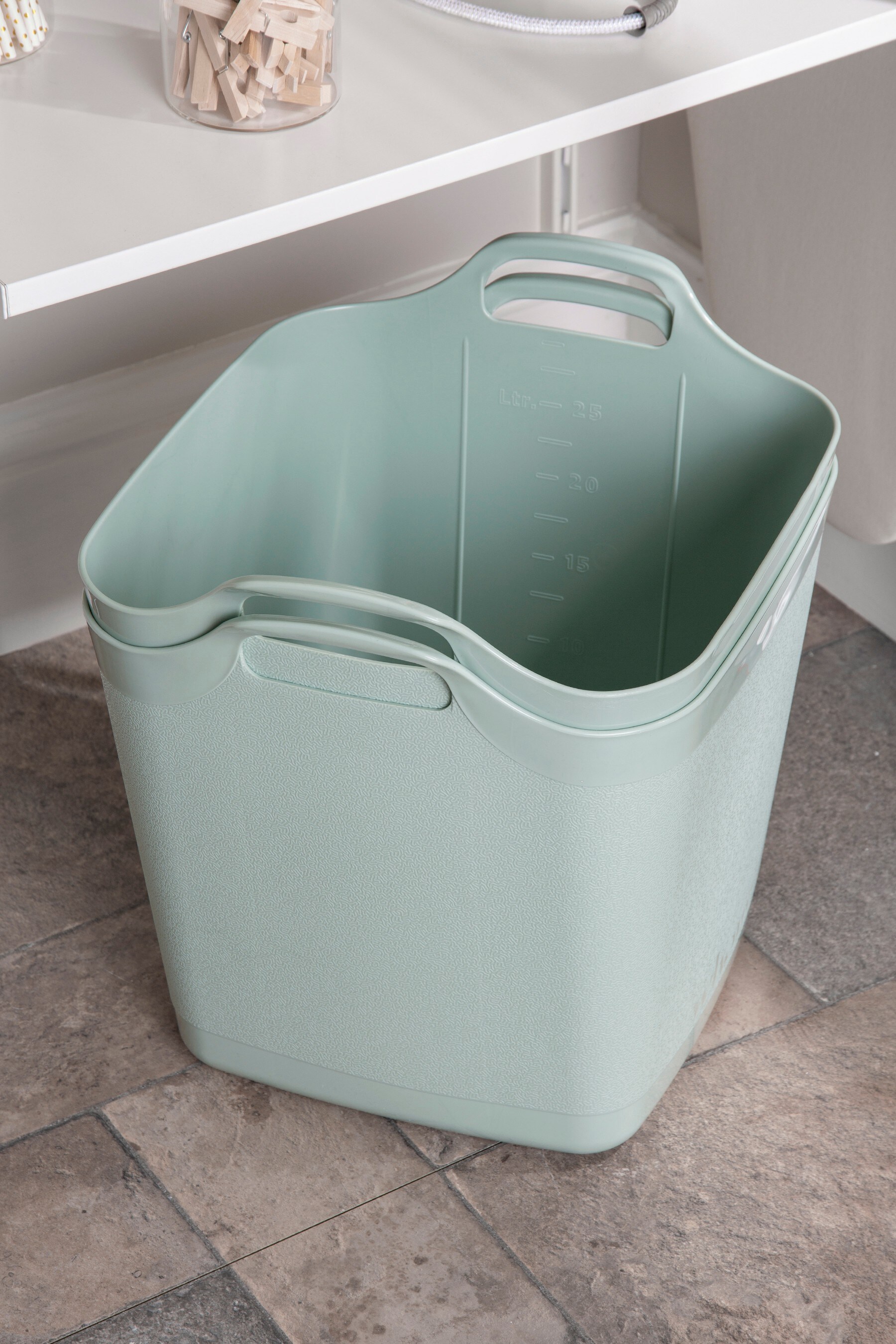 Buy Wham Set of 2 Green 25Ltr FlexiStore Graduated Square Plastic