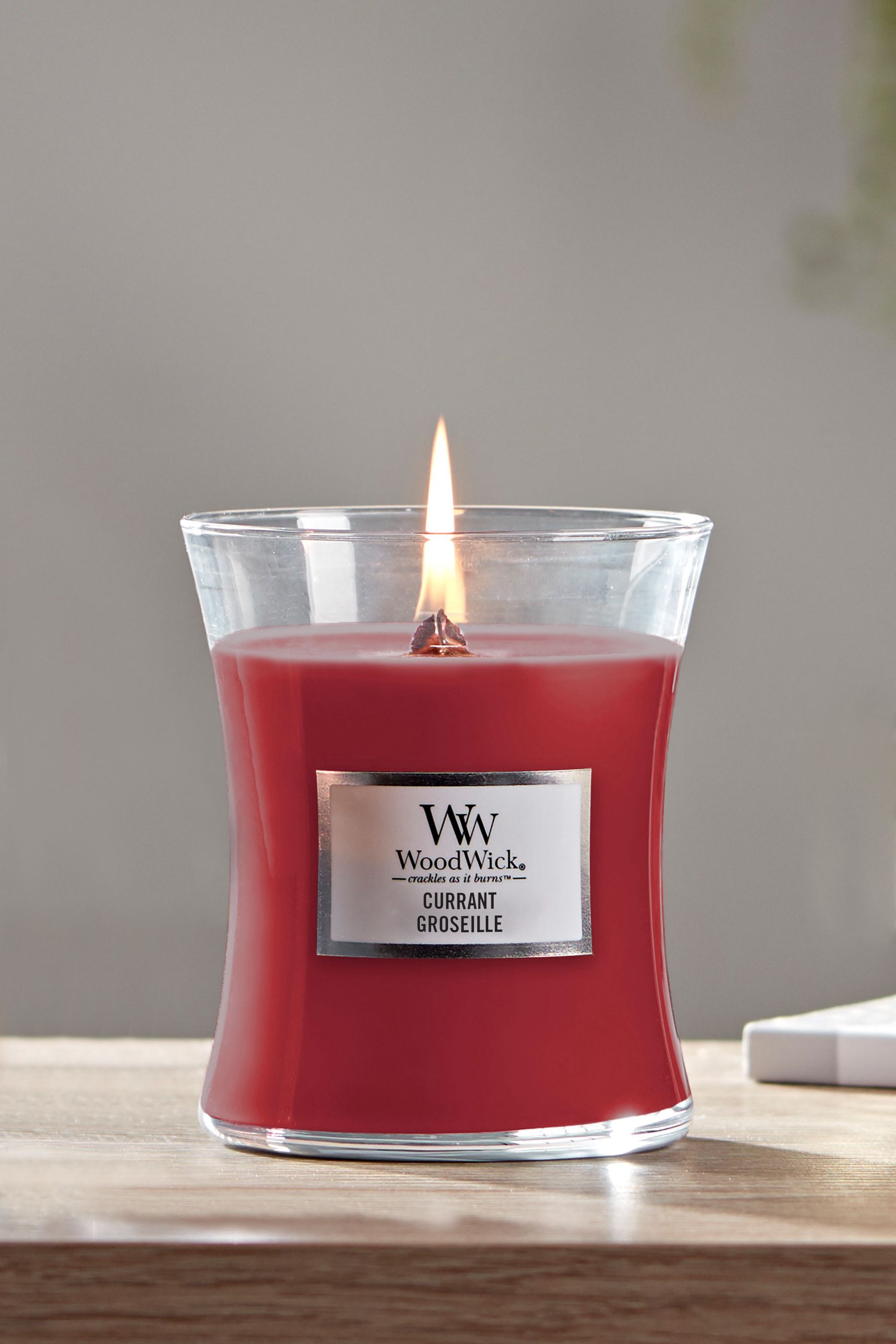 Buy Woodwick Red Medium Hourglass Scented Candle with Crackle Wick