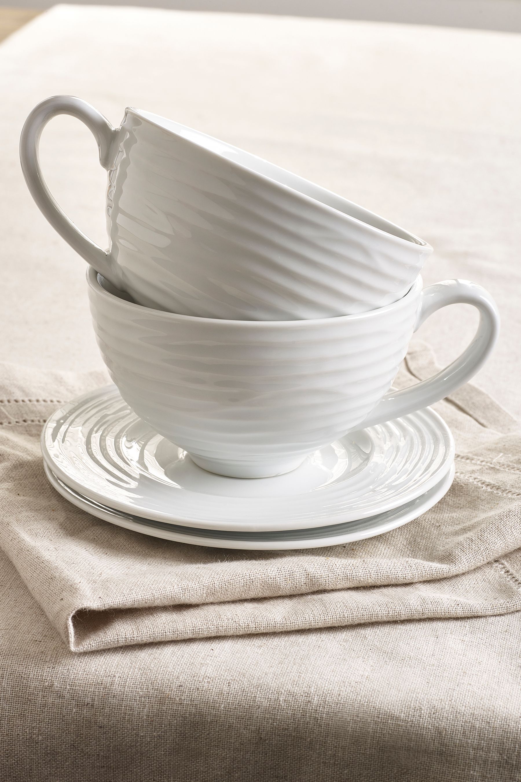 Buy White Malvern Set of 2 Teacup and Saucers Mugs from the Next UK