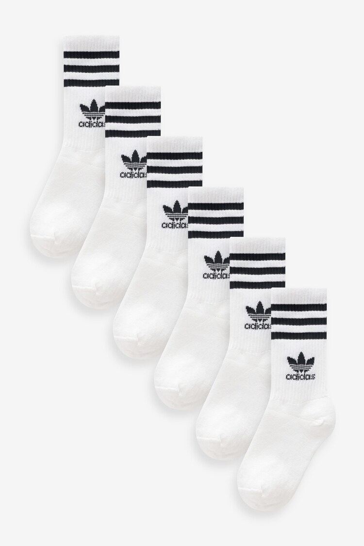 adidas White Crew Socks 6 Pack - Image 1 of 1