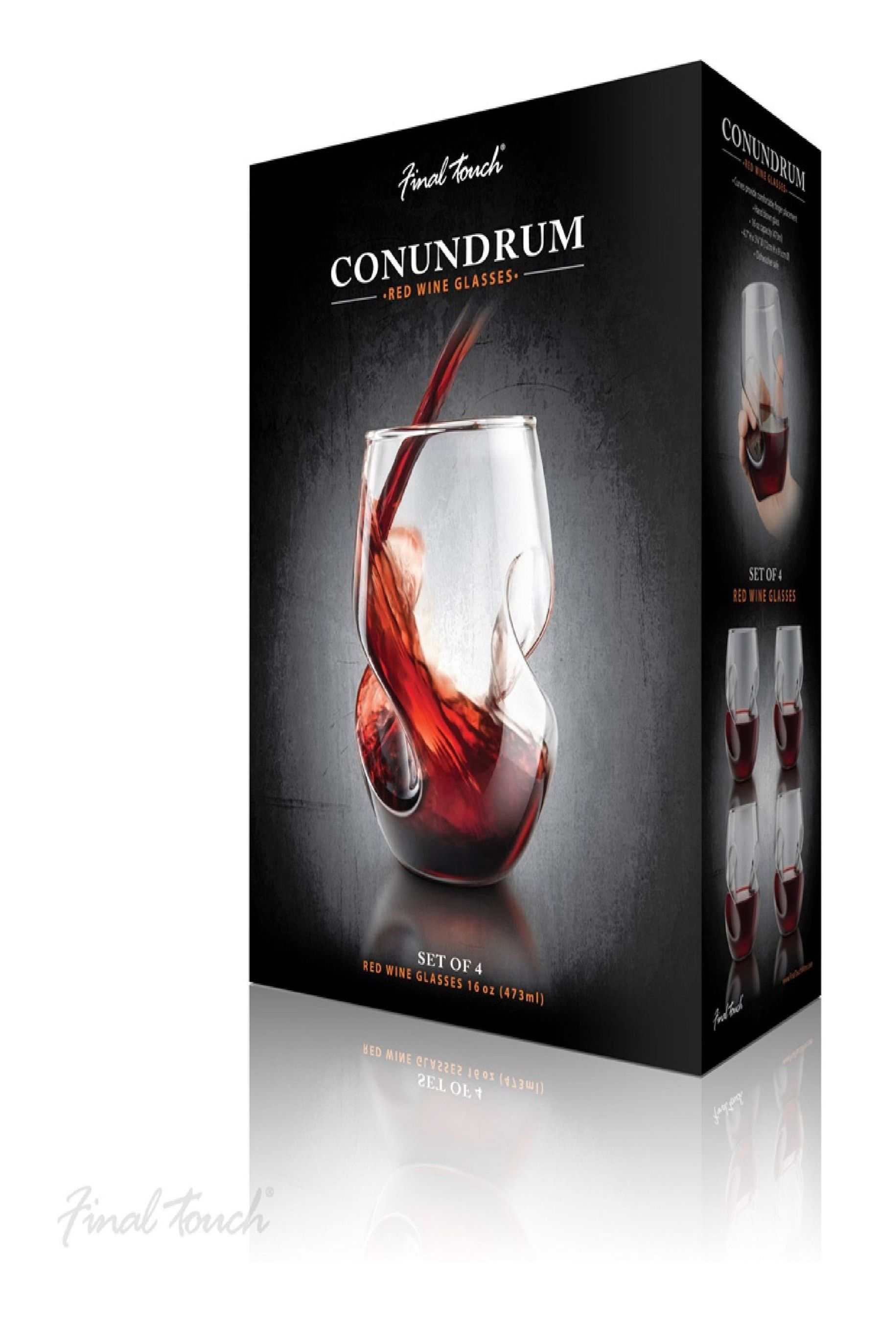 Buy Jeray Clear Final Touch Set of 4 Conundrum Red Wine Glasses from