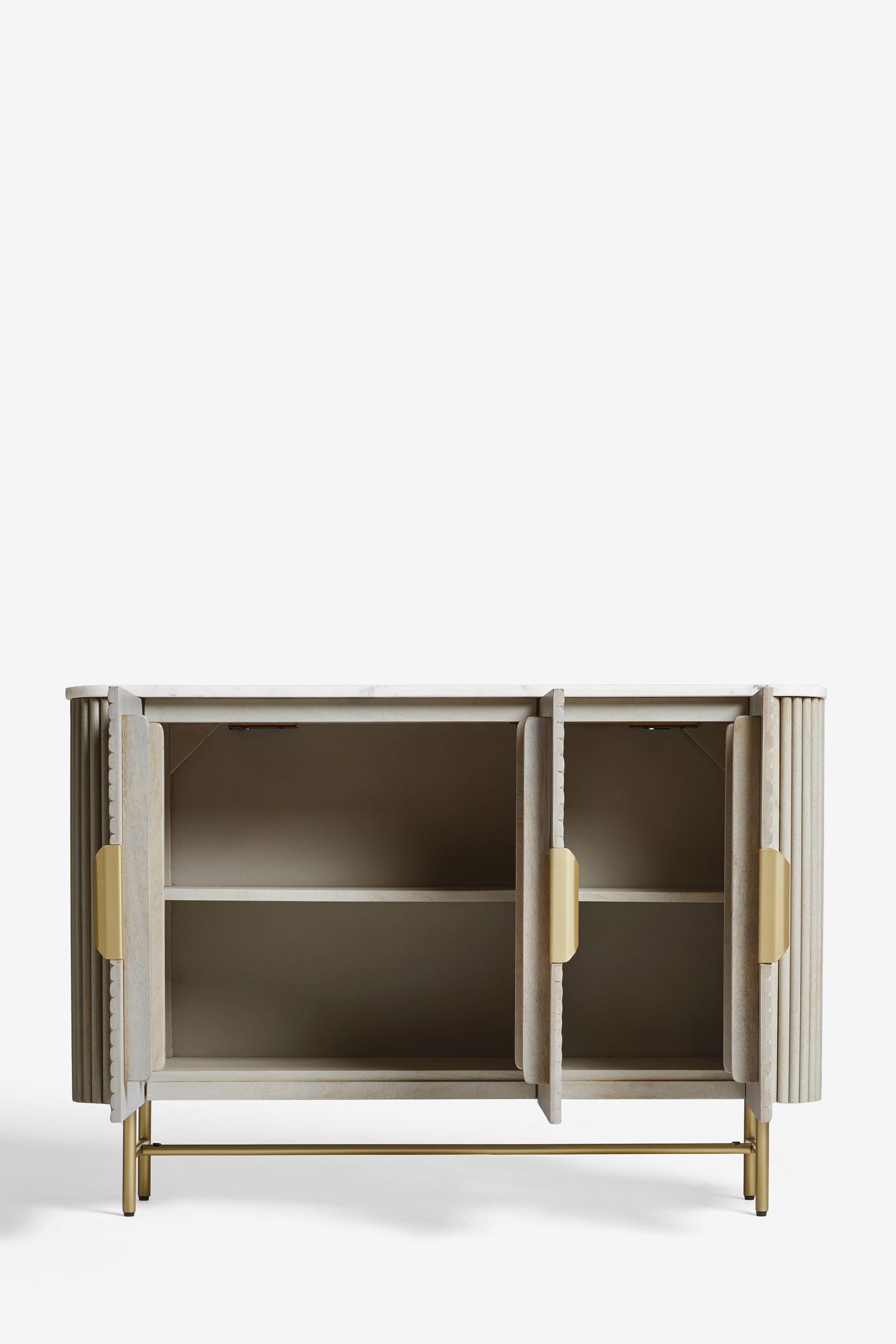 Buy Light Grey Valencia Marble Mango Wood Space Saving Sideboard from