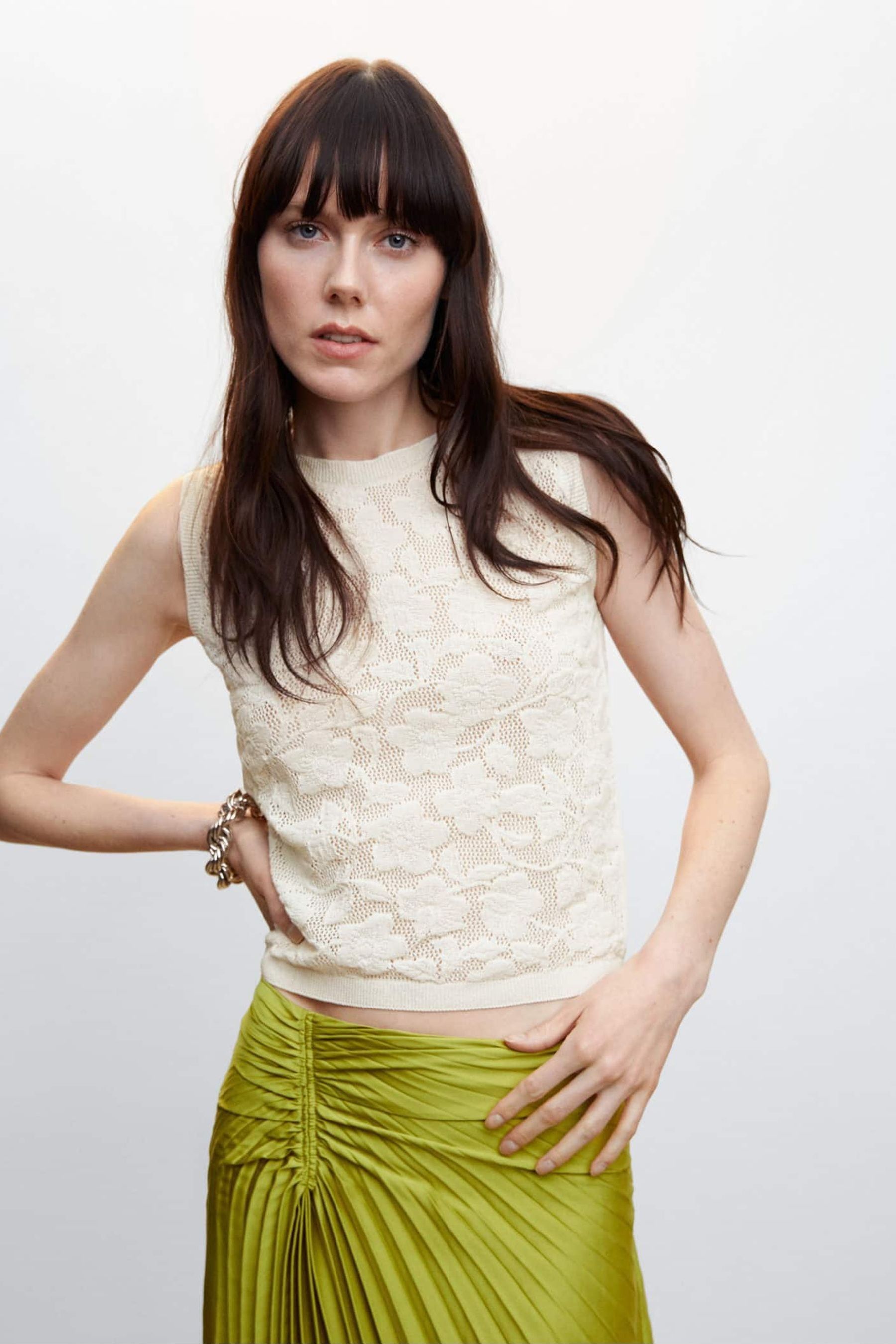 Buy Mango Floral Openwork Knitted Top from the Next UK online shop