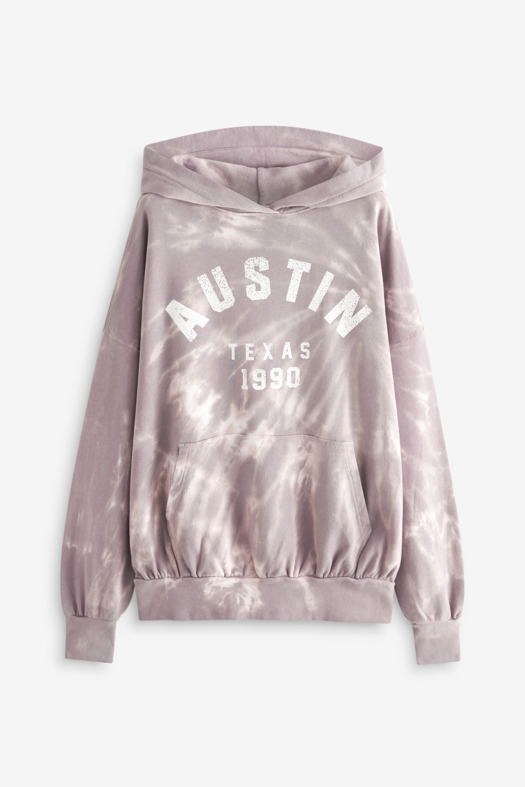 Buy Purple Tie Dye City Graphic Oversized Relaxed Fit Longline Washed Hoodie from Next Lithuania