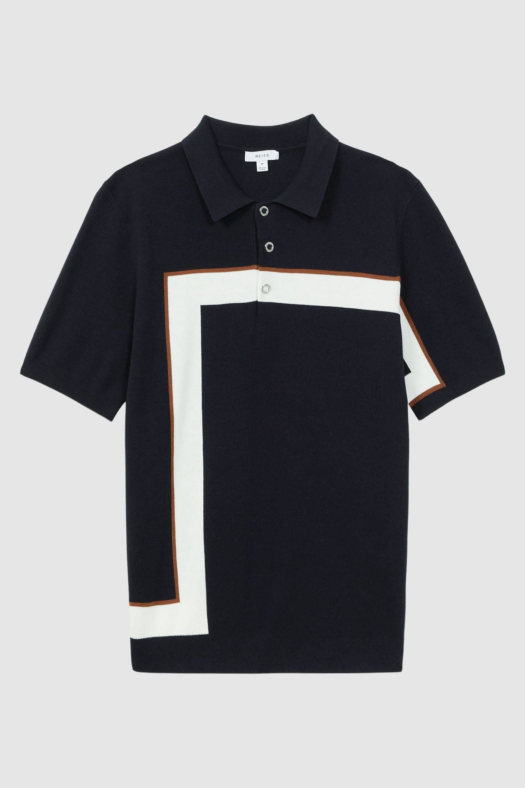 Buy Reiss Navy Bello Striped Polo T-Shirt from the Next UK online shop