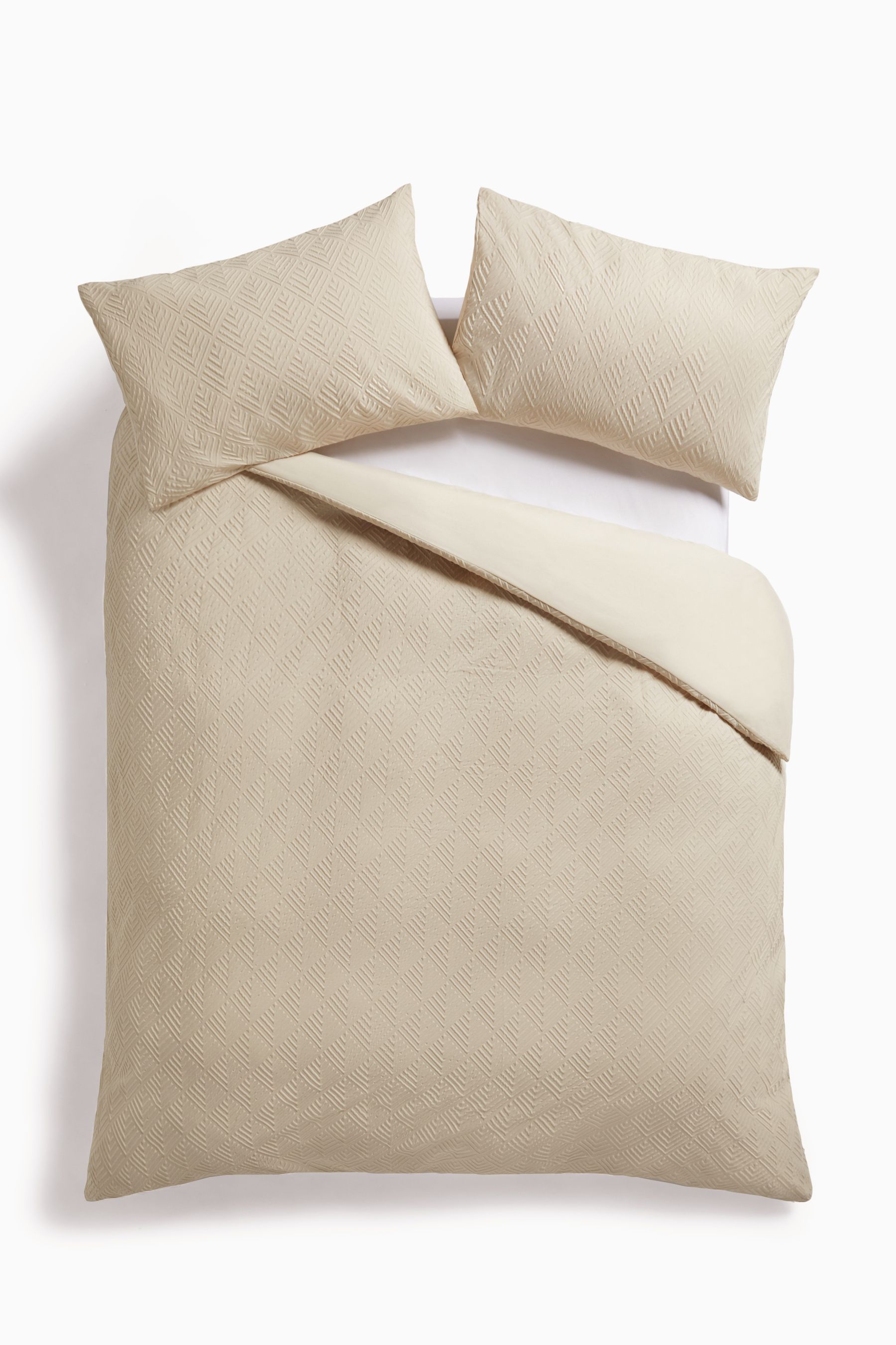 Buy Embossed Geometric Duvet Cover And Pillowcase Set from Next Ireland