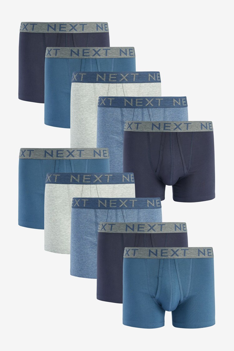 Blue 10 pack A-Front Boxers - Image 1 of 1