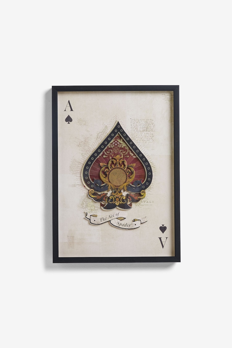 Monochrome Playing Card Framed Wall Art - Image 1 of 1