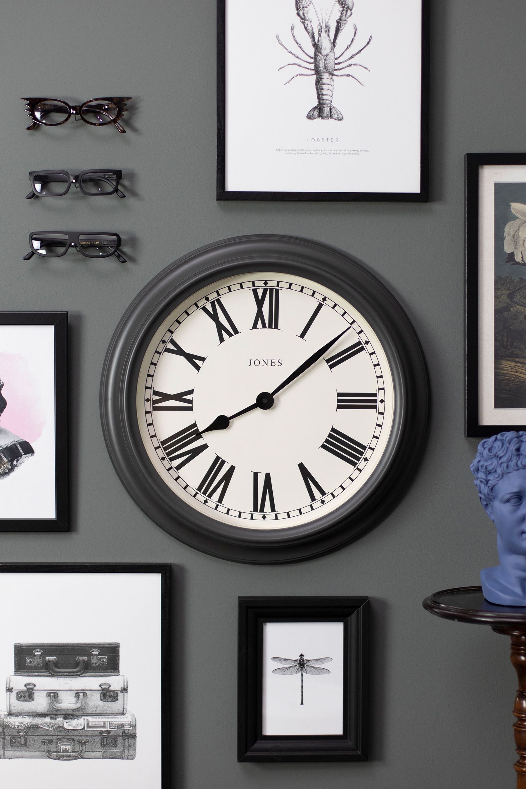 Buy Jones Clocks Grey Opera Charcoal Grey Wall Clock from the Next UK
