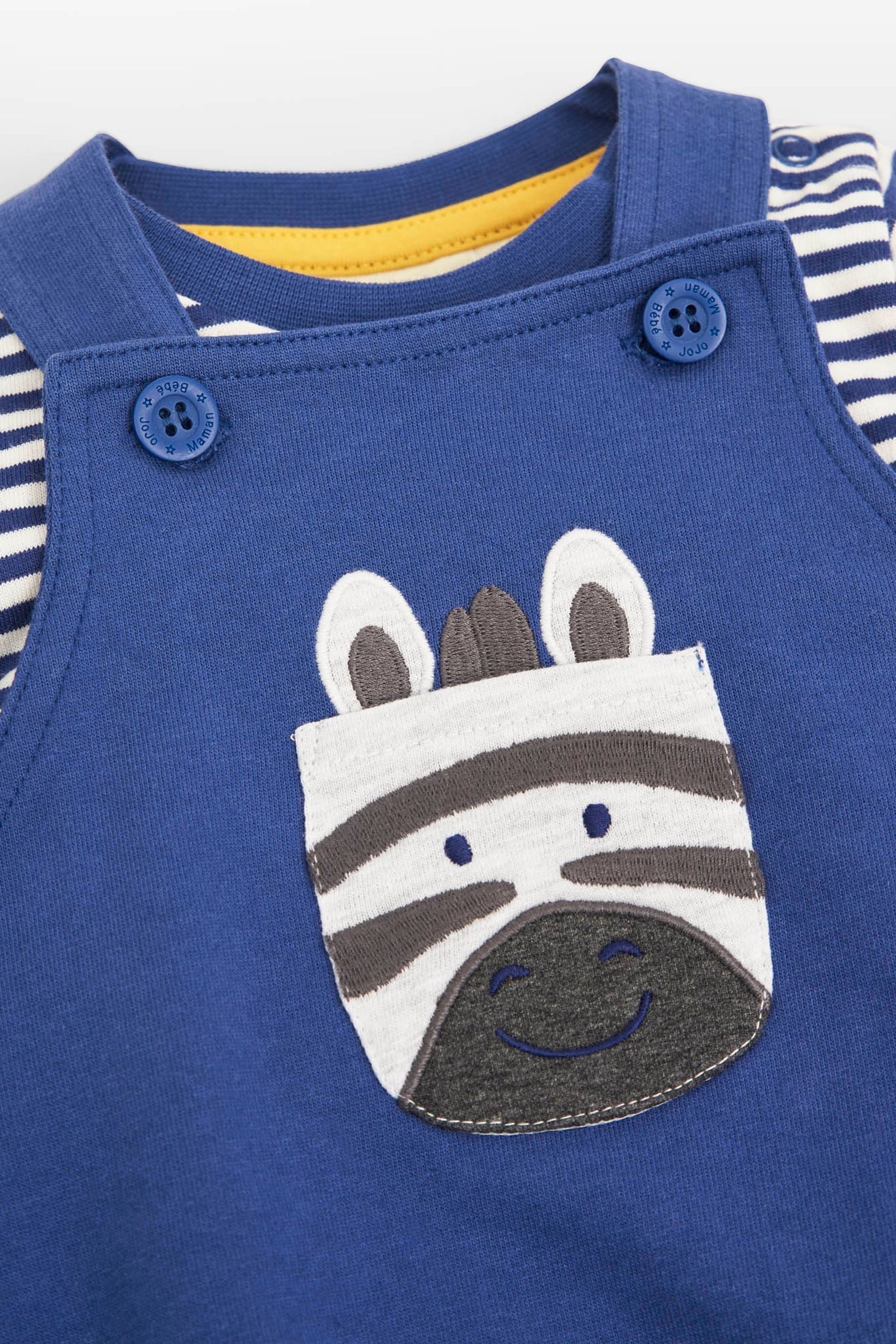 Buy JoJo Maman Bébé Indigo 2Piece Indigo Zebra Pocket Baby Dungarees