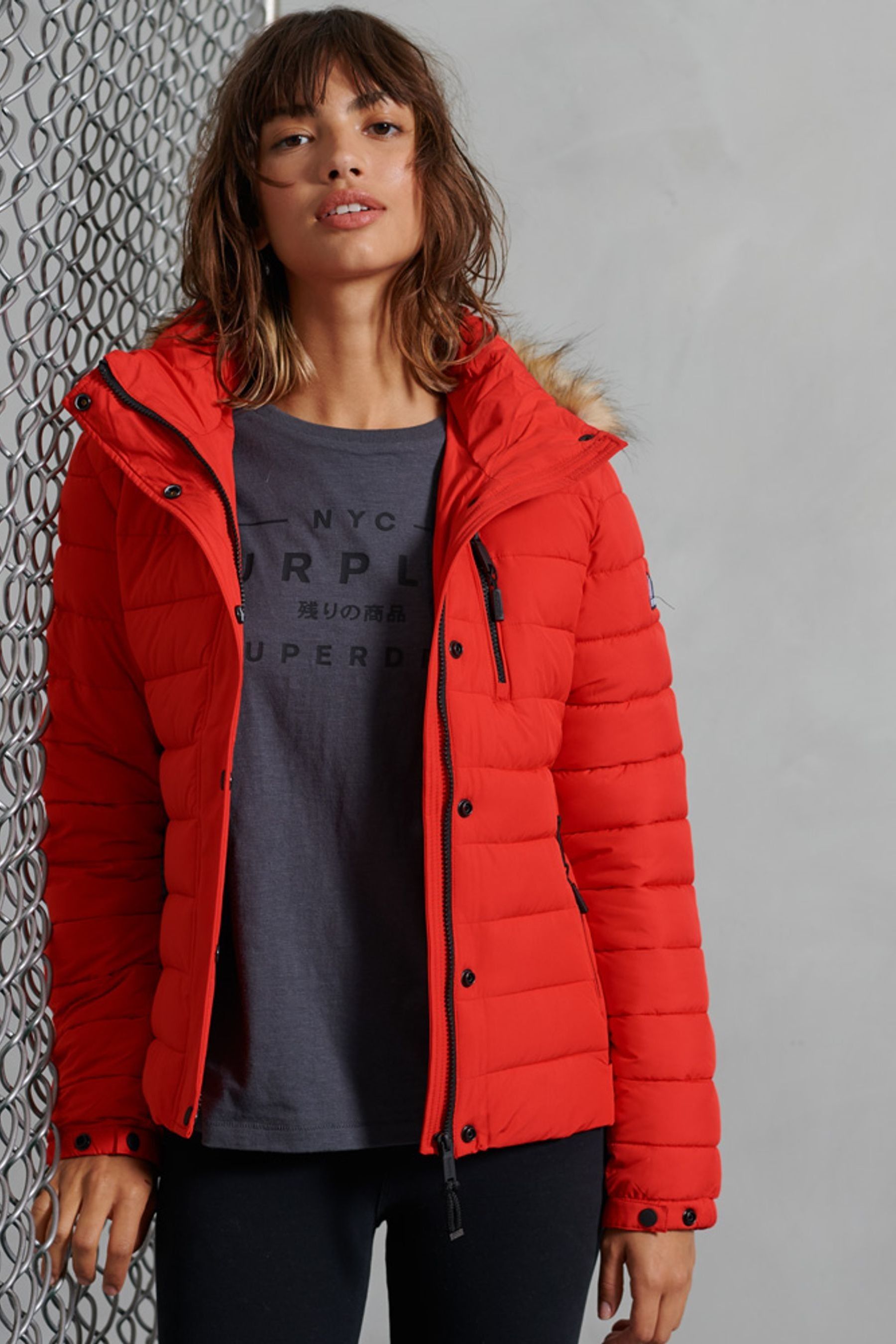 Buy Superdry Red Classic Faux Fur Fuji Jacket from Next Ireland