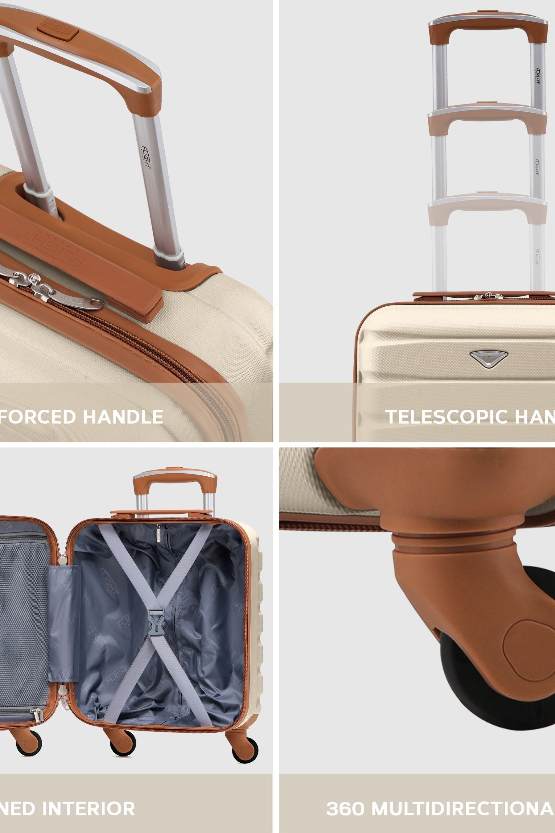 Buy Flight Knight 45x36x20cm EasyJet Underseat 4 Wheel ABS Hard Case