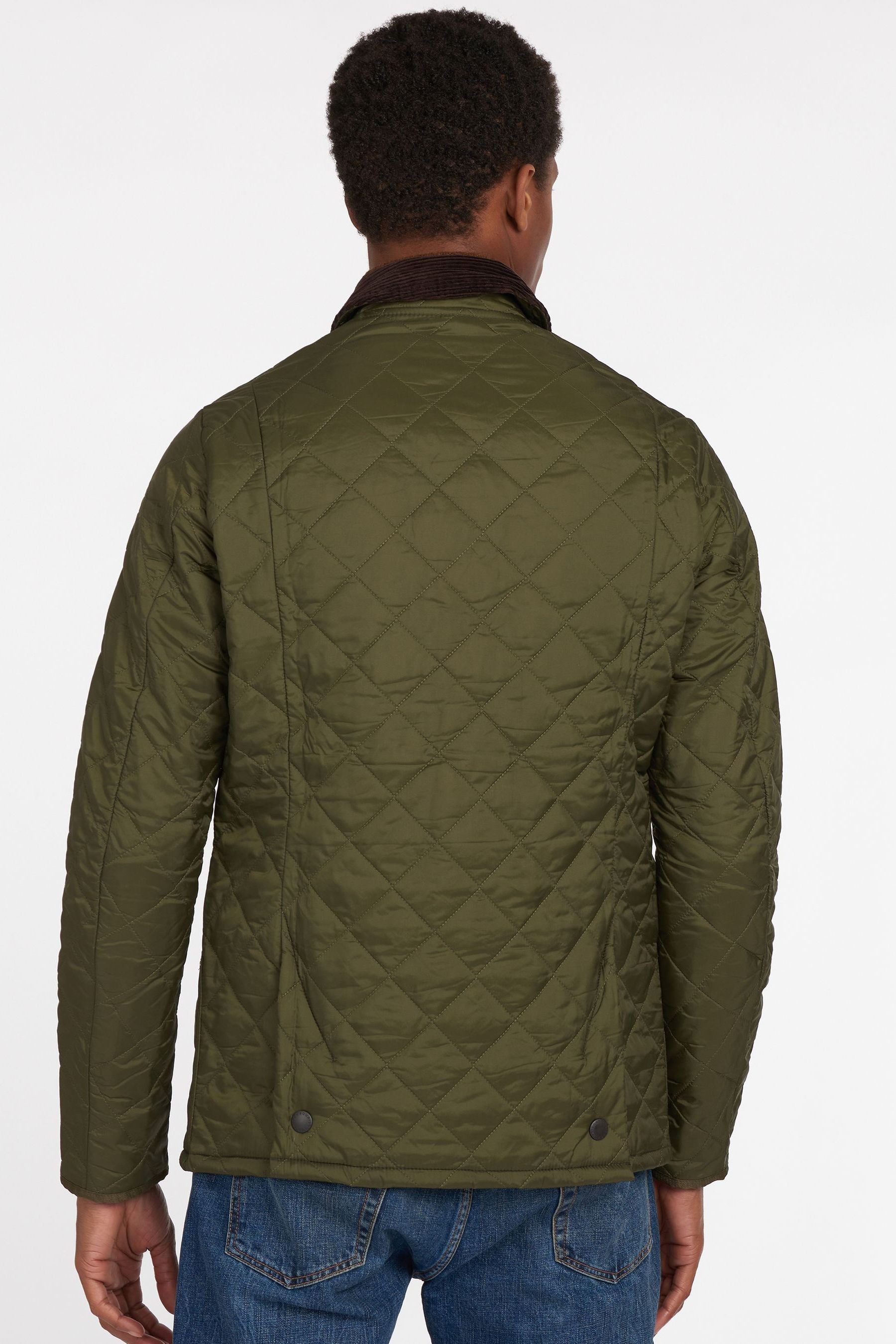 Buy Barbour® Khaki Green Heritage Liddesdale Slim Fit Quilted Jacket ...