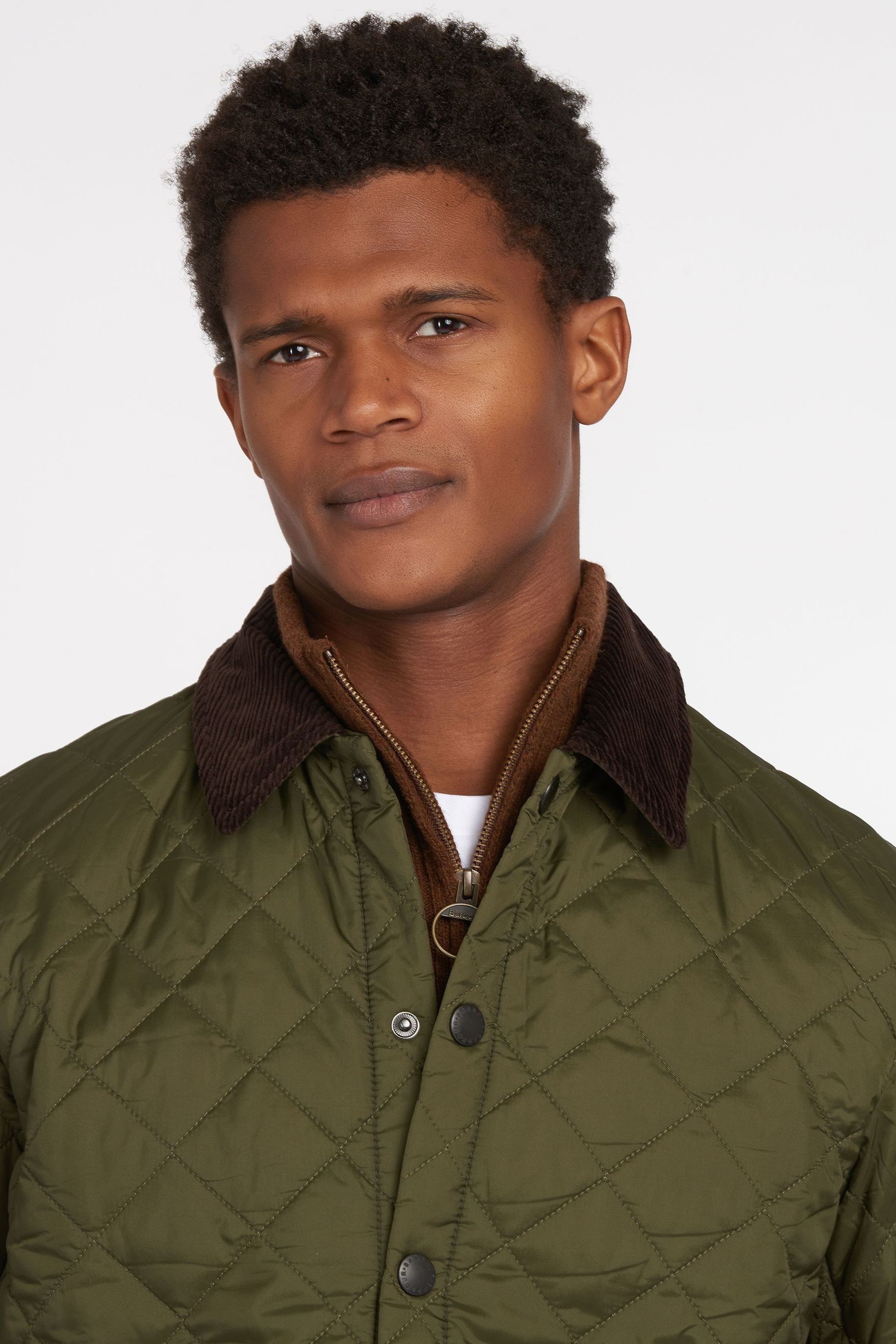 Buy Barbour® Khaki Green Heritage Liddesdale Slim Fit Quilted Jacket ...