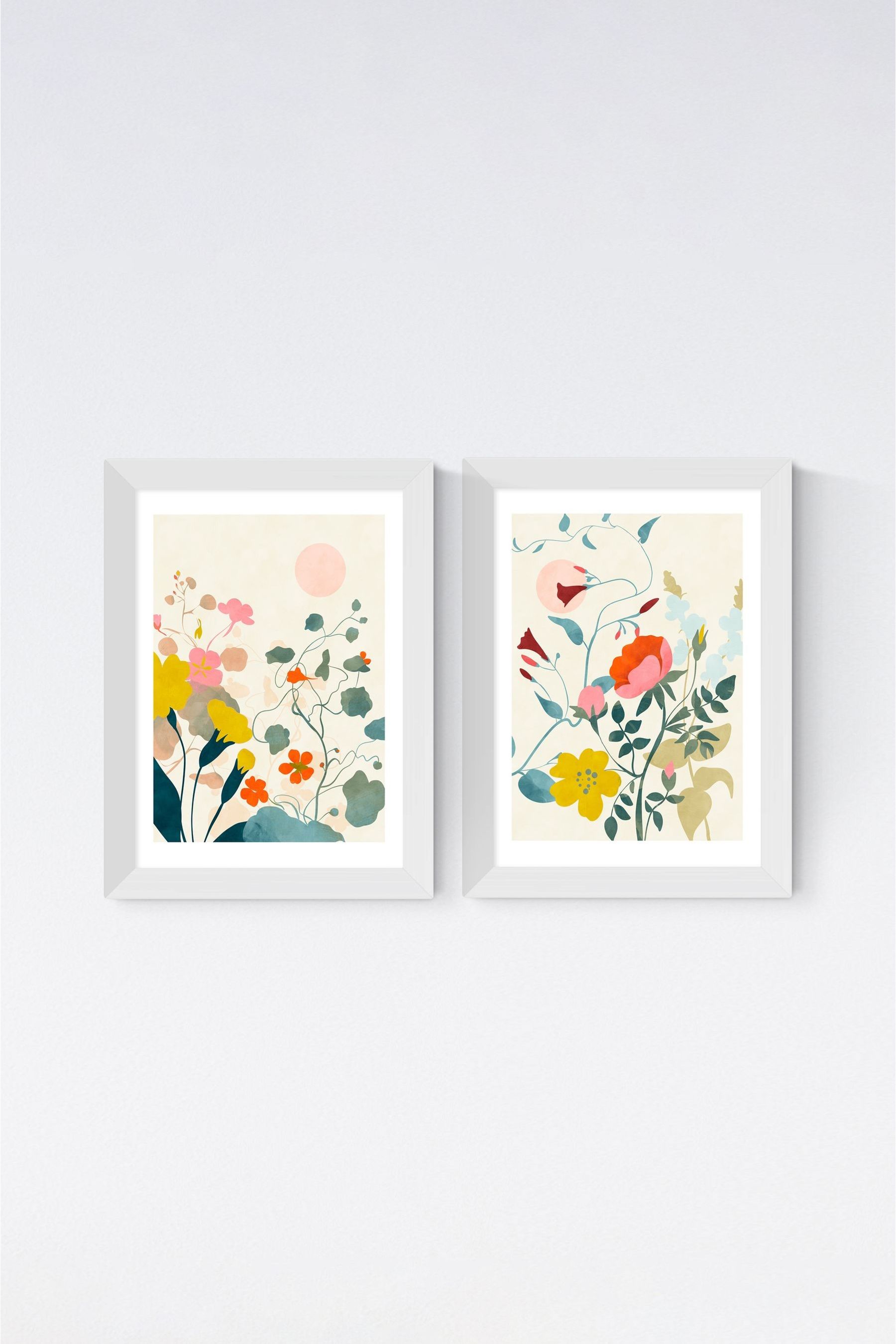 Buy East End Prints Set of 2 Brown Floral Meadow Wall Prints Set by Ana