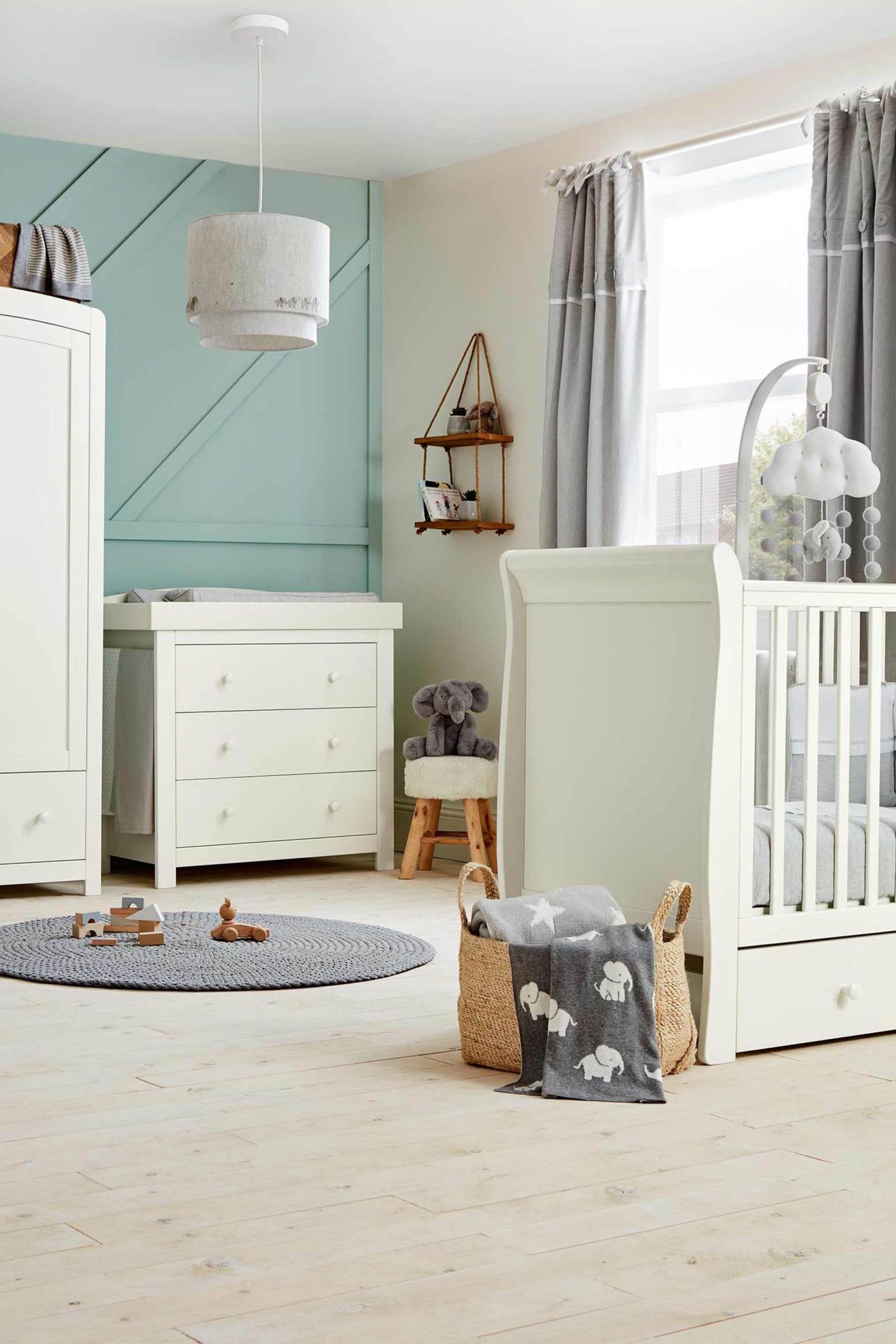 Buy Mamas & Papas White Mia 3 Piece Furniture Cot Bed Range from the