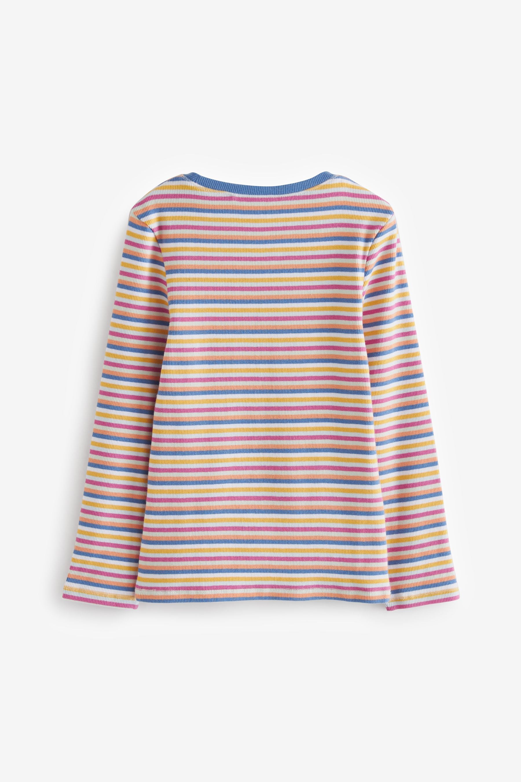 Buy Purple/Blue/Stripe 4 Pack Ribbed Long Sleeve Tops (3-16yrs) from ...