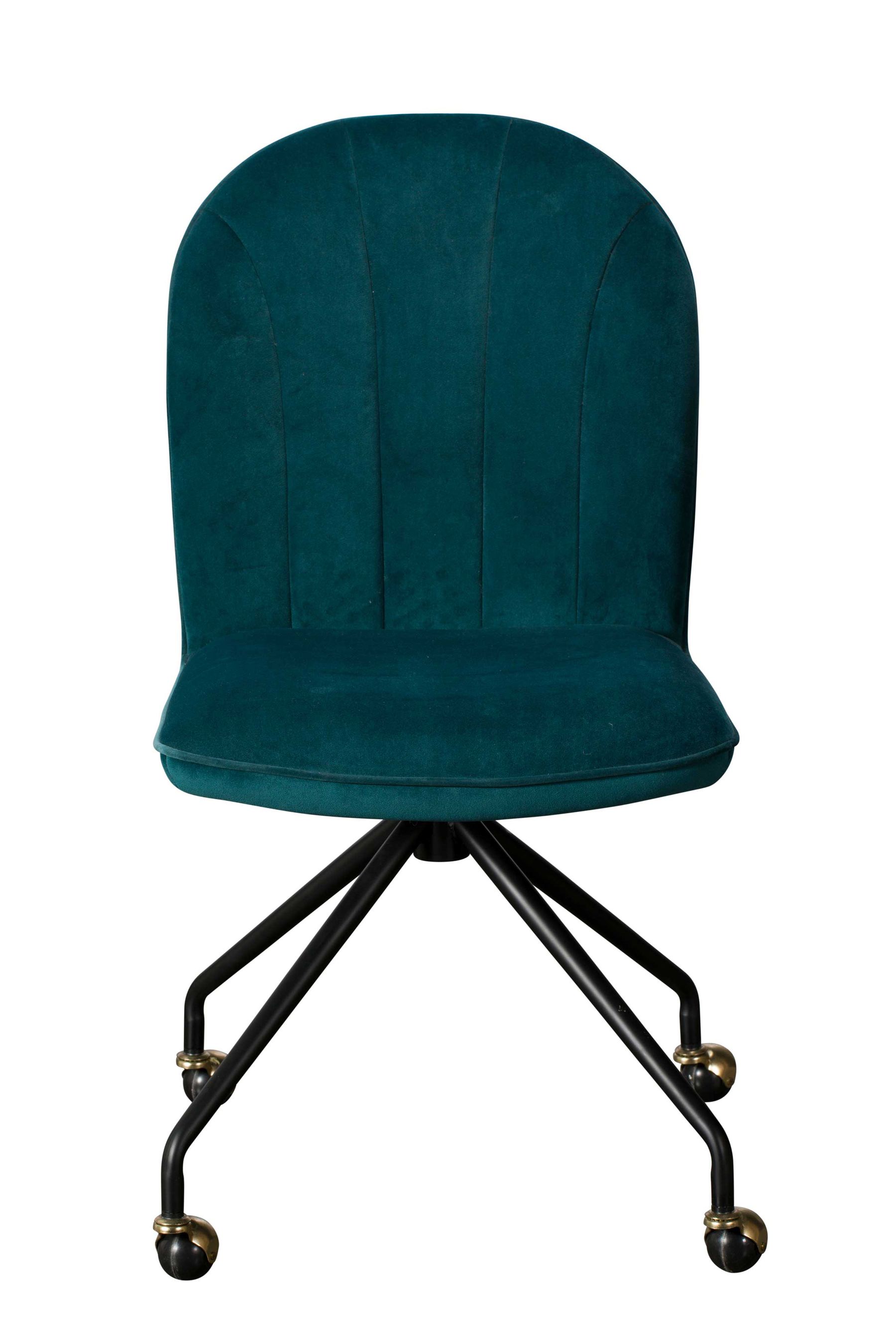 Buy Barker and Stonehouse Teal Blue Emery Velvet Swivel Office Chair