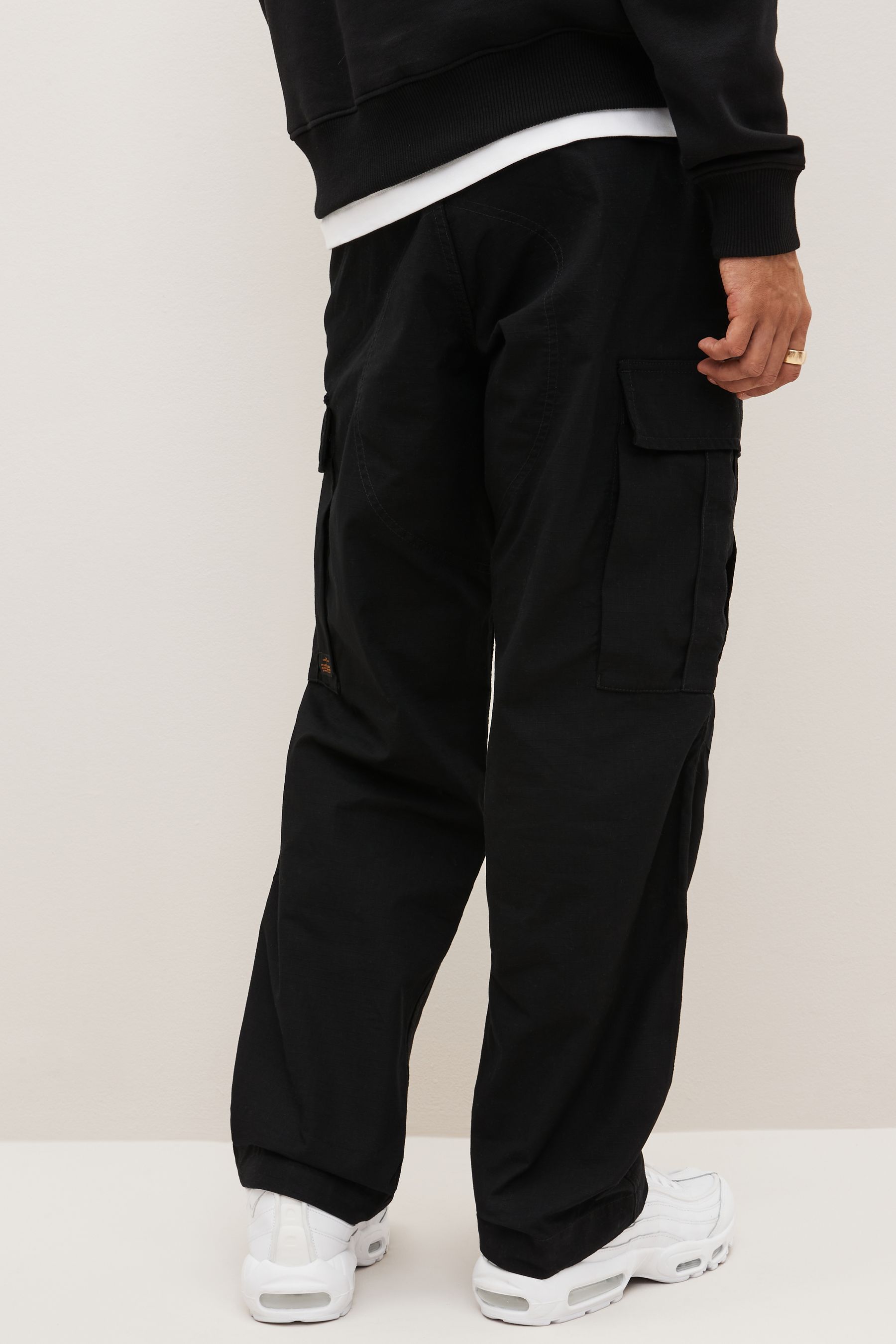 Buy Black Relaxed Fit Ripstop Cargo Trousers from the Next UK online shop
