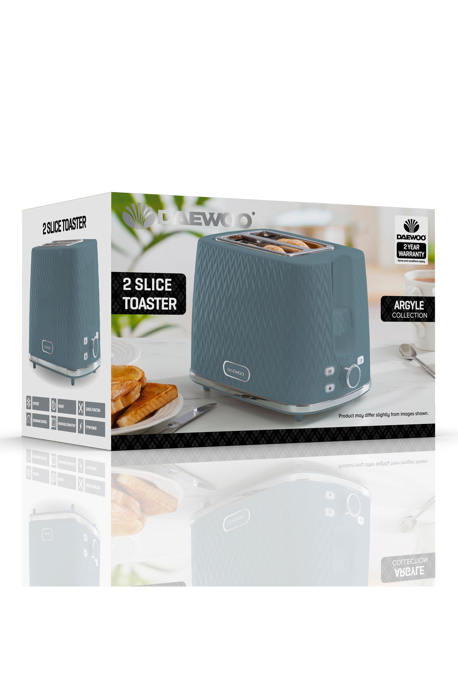Buy Daewoo Blue Argyle 2 Slice Toaster from the Next UK online shop