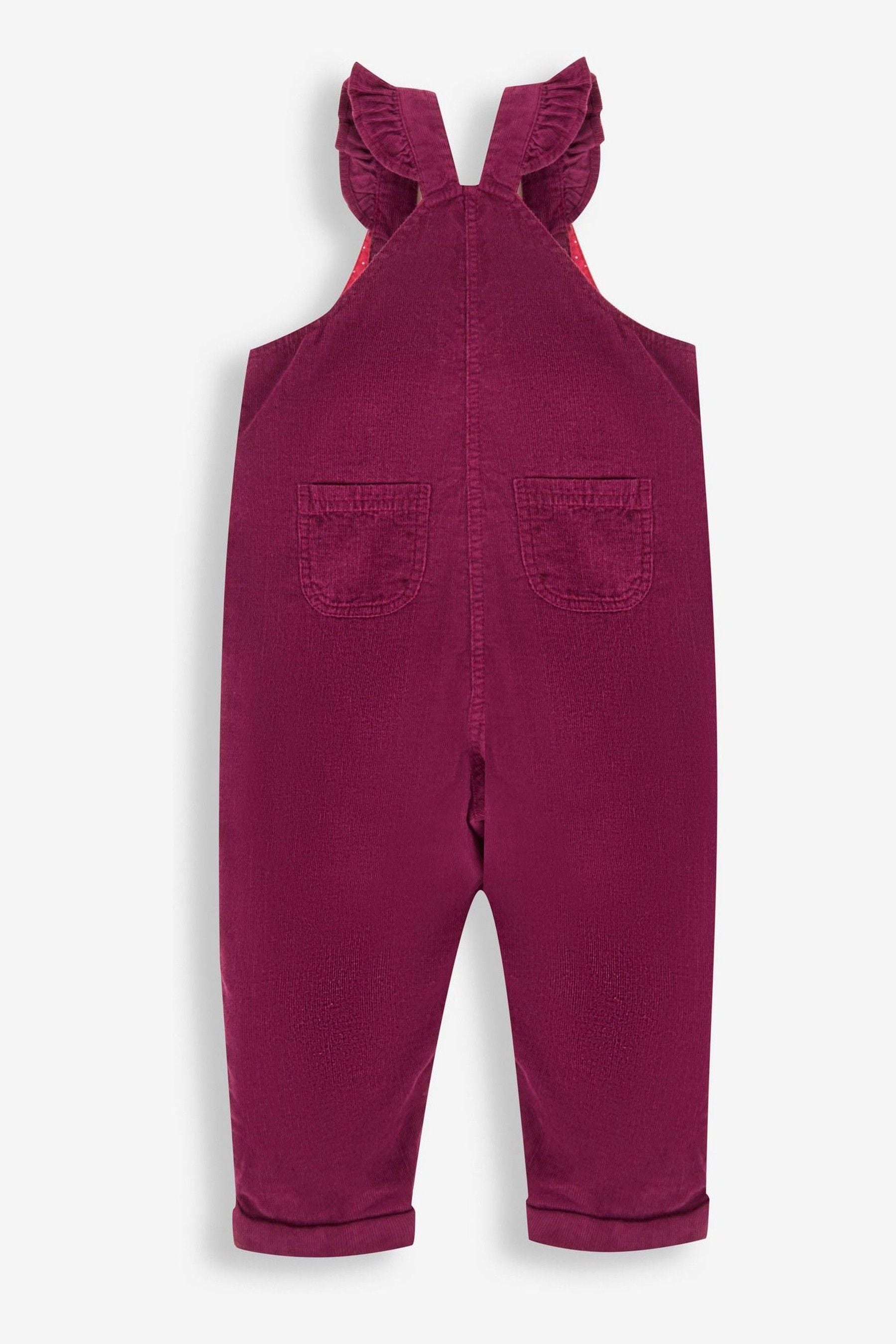 Buy JoJo Maman Bébé Plum Girls' Frill Cord Dungarees from the Next UK