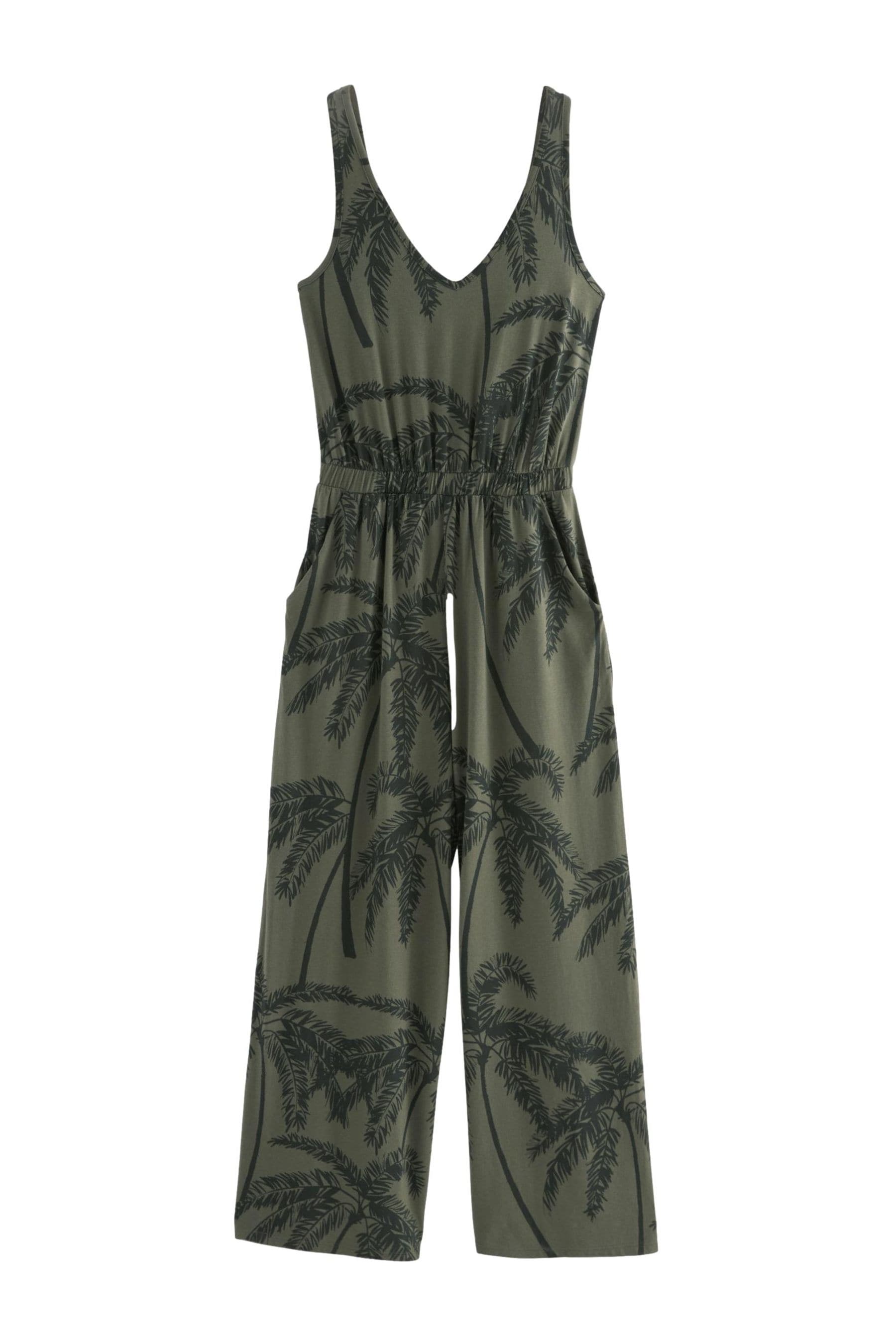 Buy Khaki Green Palm Jersey V-Neck Jumpsuit from the Next UK online shop