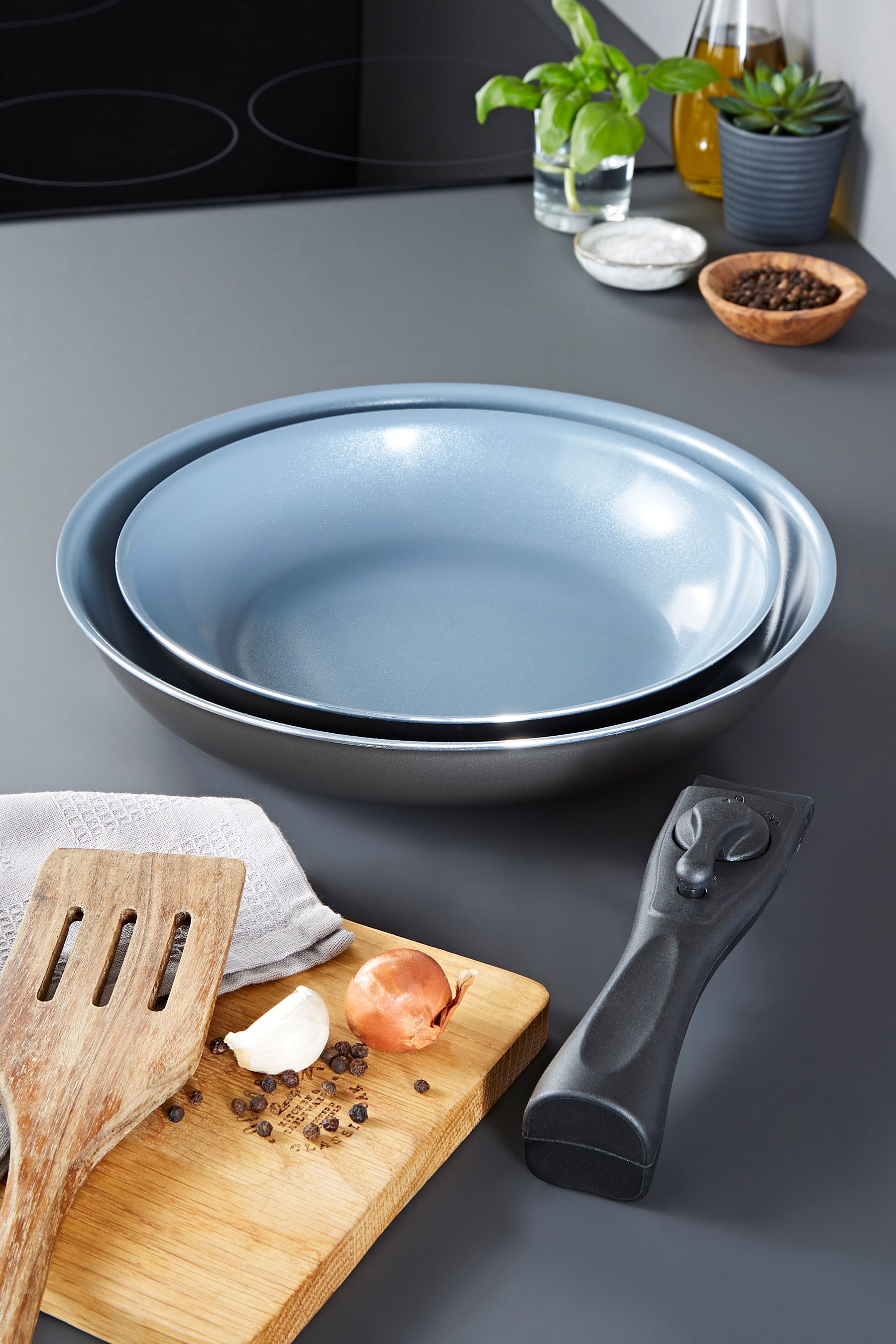 Buy Tower 3 Piece Grey Frying Pan Set from the Next UK online shop