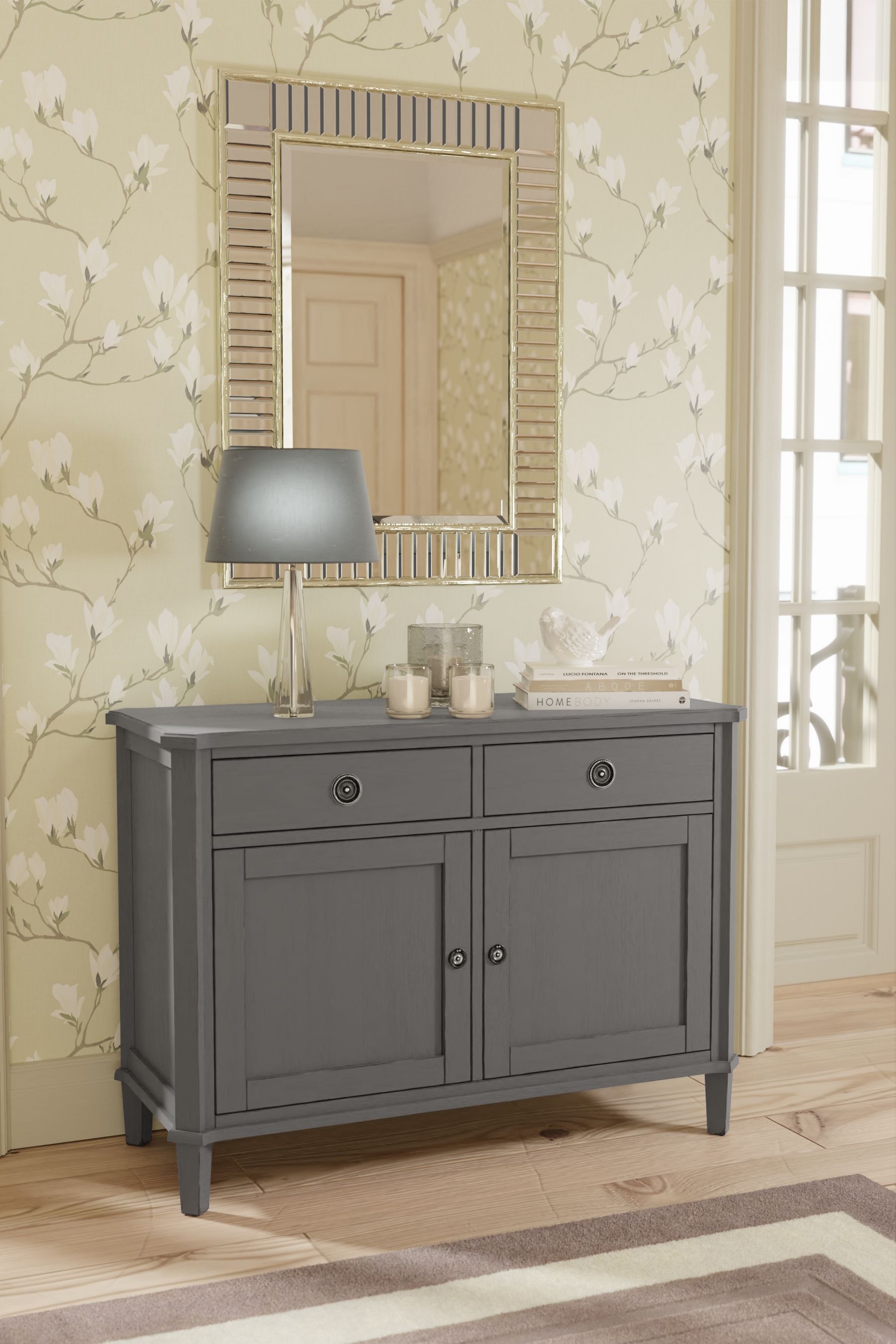 Buy Laura Ashley Pale Charcoal Henshaw Two Doors Two Drawers Sideboard