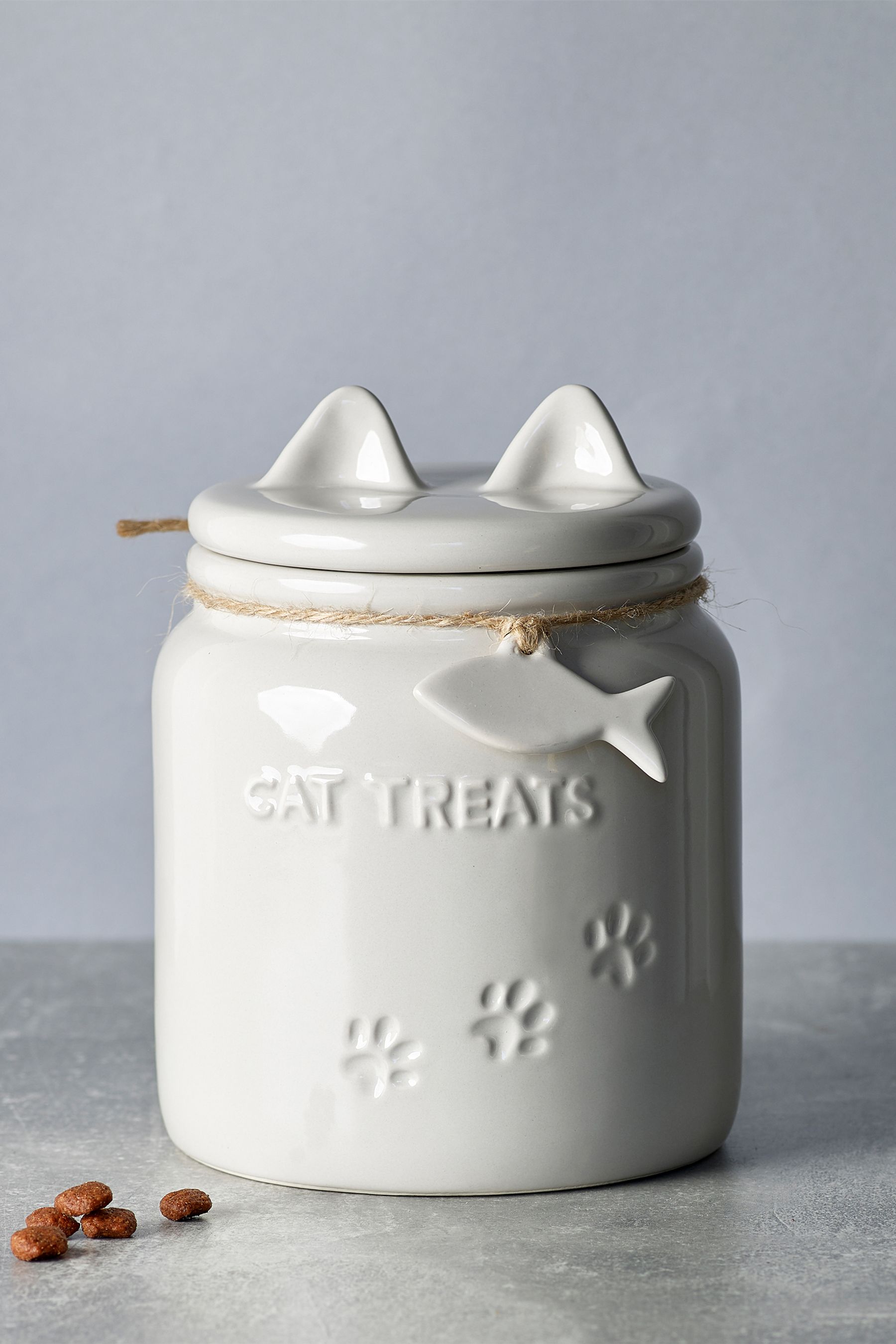 Buy Grey Ceramic Cat Treat Jar from the Next UK online shop