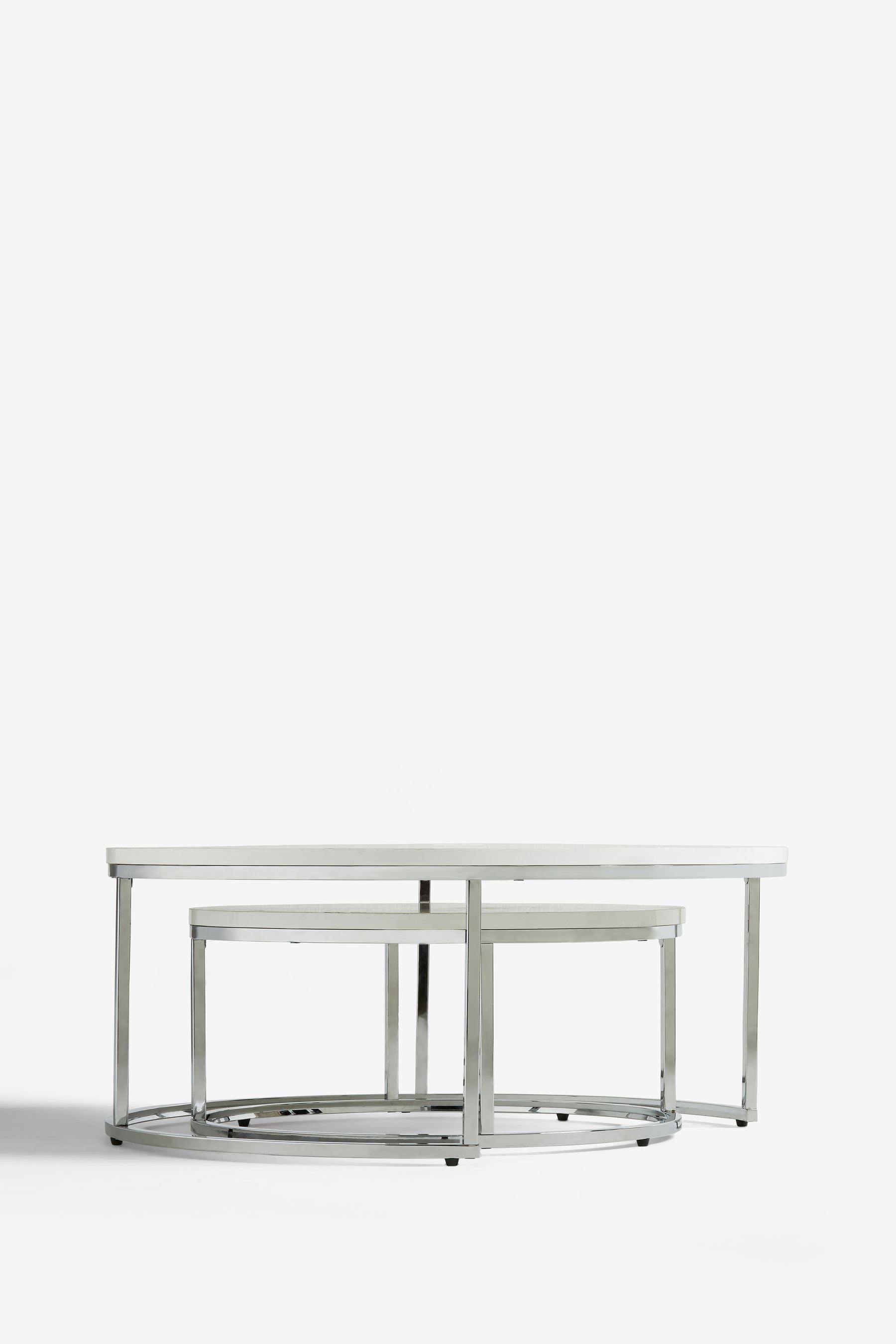 Buy White Mode Gloss Nest of 2 Round Coffee Table from the Next UK ...