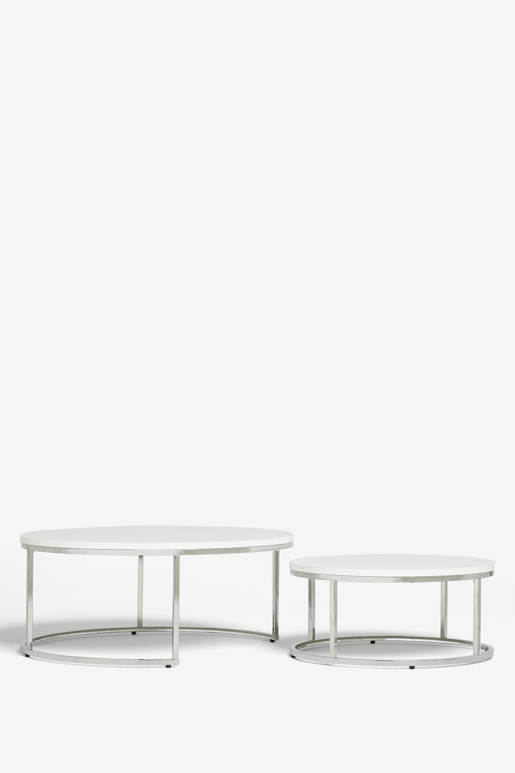Buy White Mode Gloss Nest of 2 Round Coffee Table from the Next UK ...