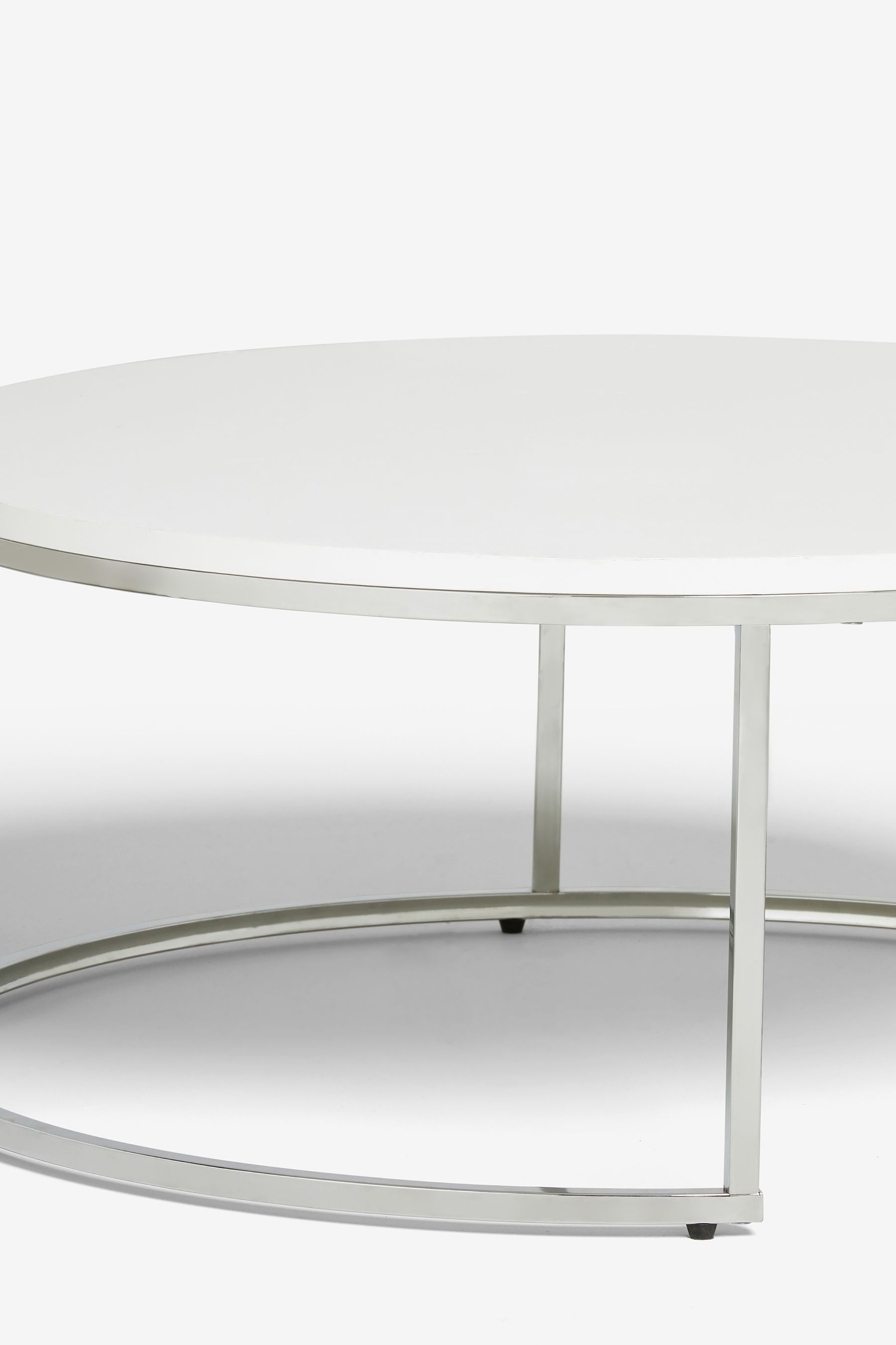 Buy White Mode Gloss Nest of 2 Round Coffee Table from the Next UK